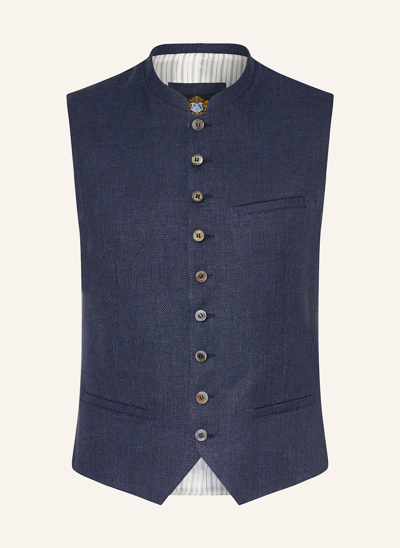 Hammerschmid Trachten vest ADAM with linen: DARK BLUE