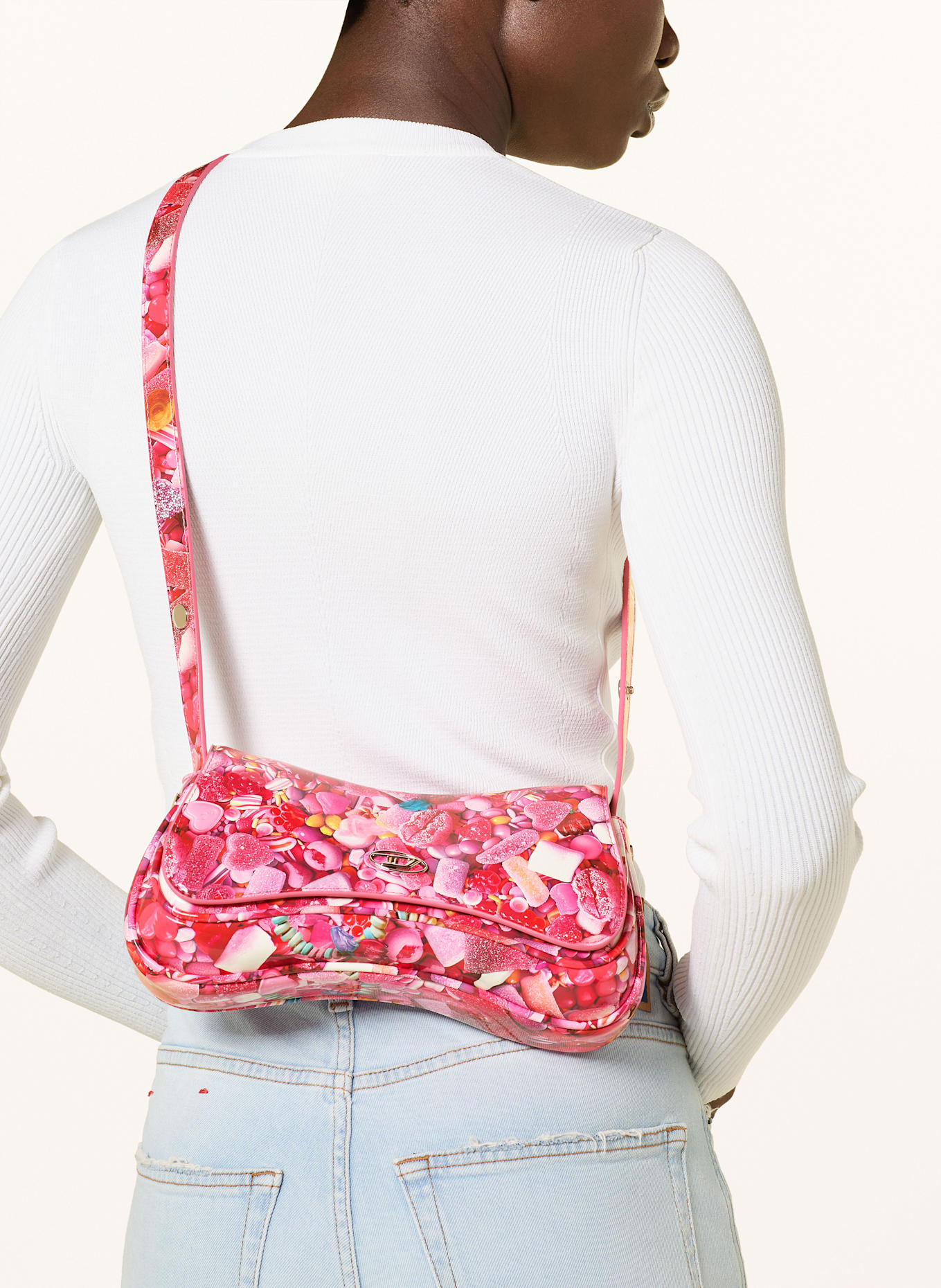 DIESEL Torba na ramię PLAY PLAY: MOCNORÓŻOWY / FUKSJA / ŻÓŁTY