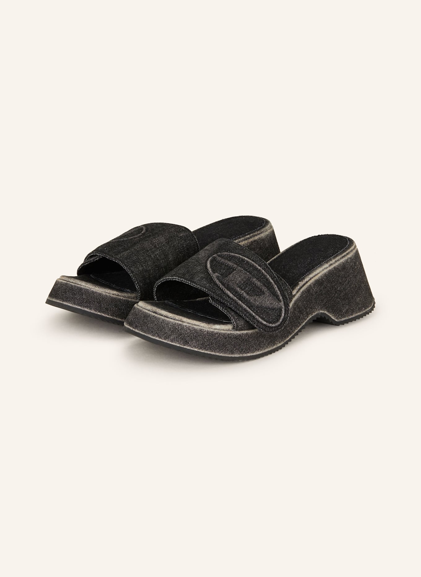 DIESEL Slides SA-OVAL: BLACK