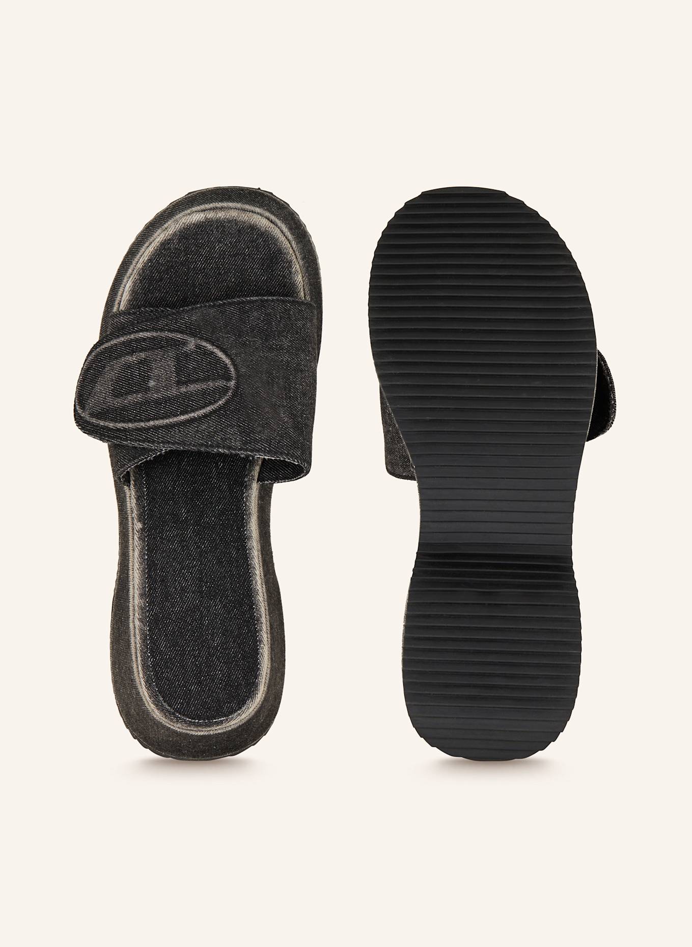 DIESEL Slides SA-OVAL: BLACK