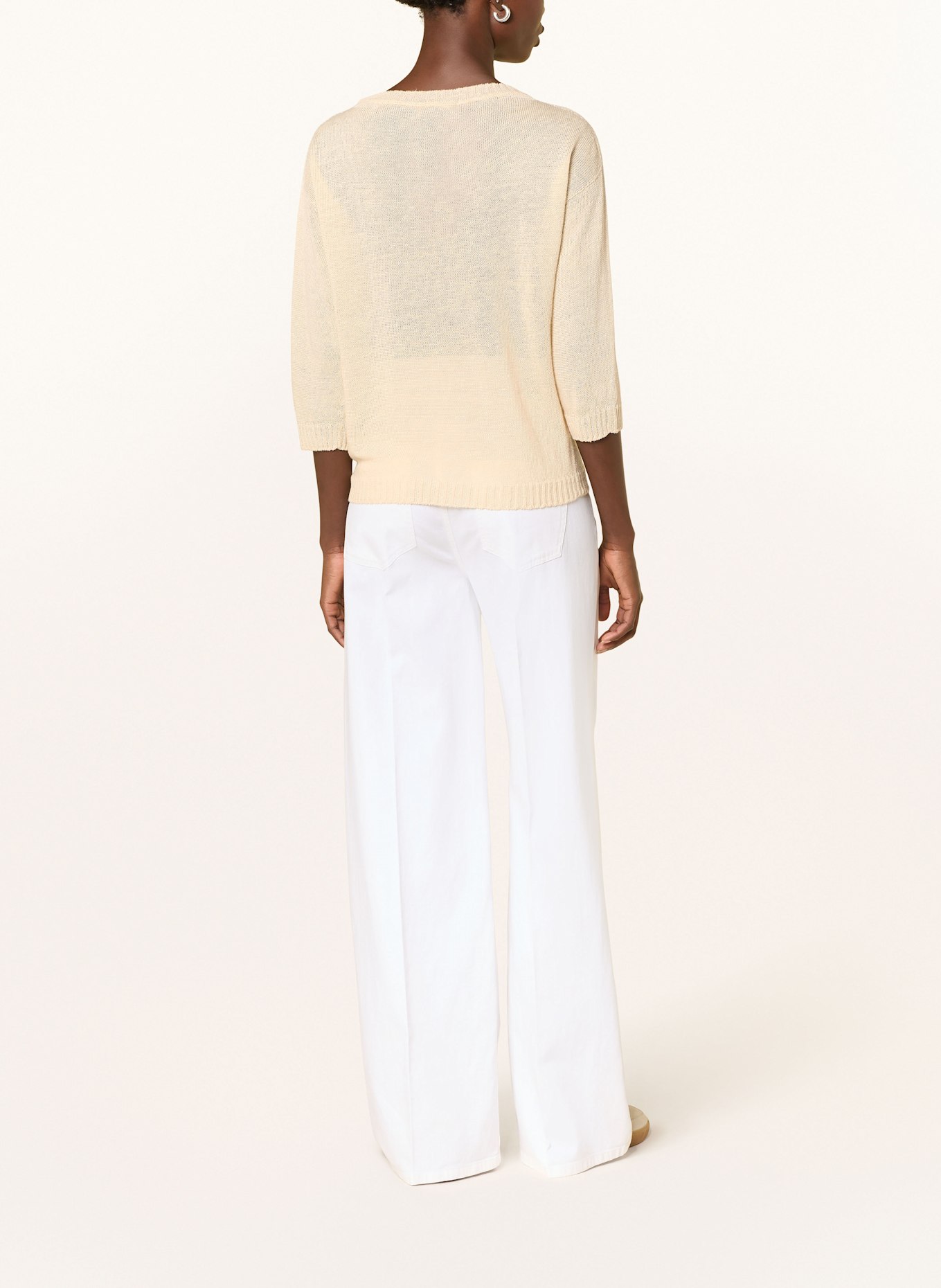 WEEKEND Max Mara Sweter z lnu SELZ z rękawami 3/4: ECRU