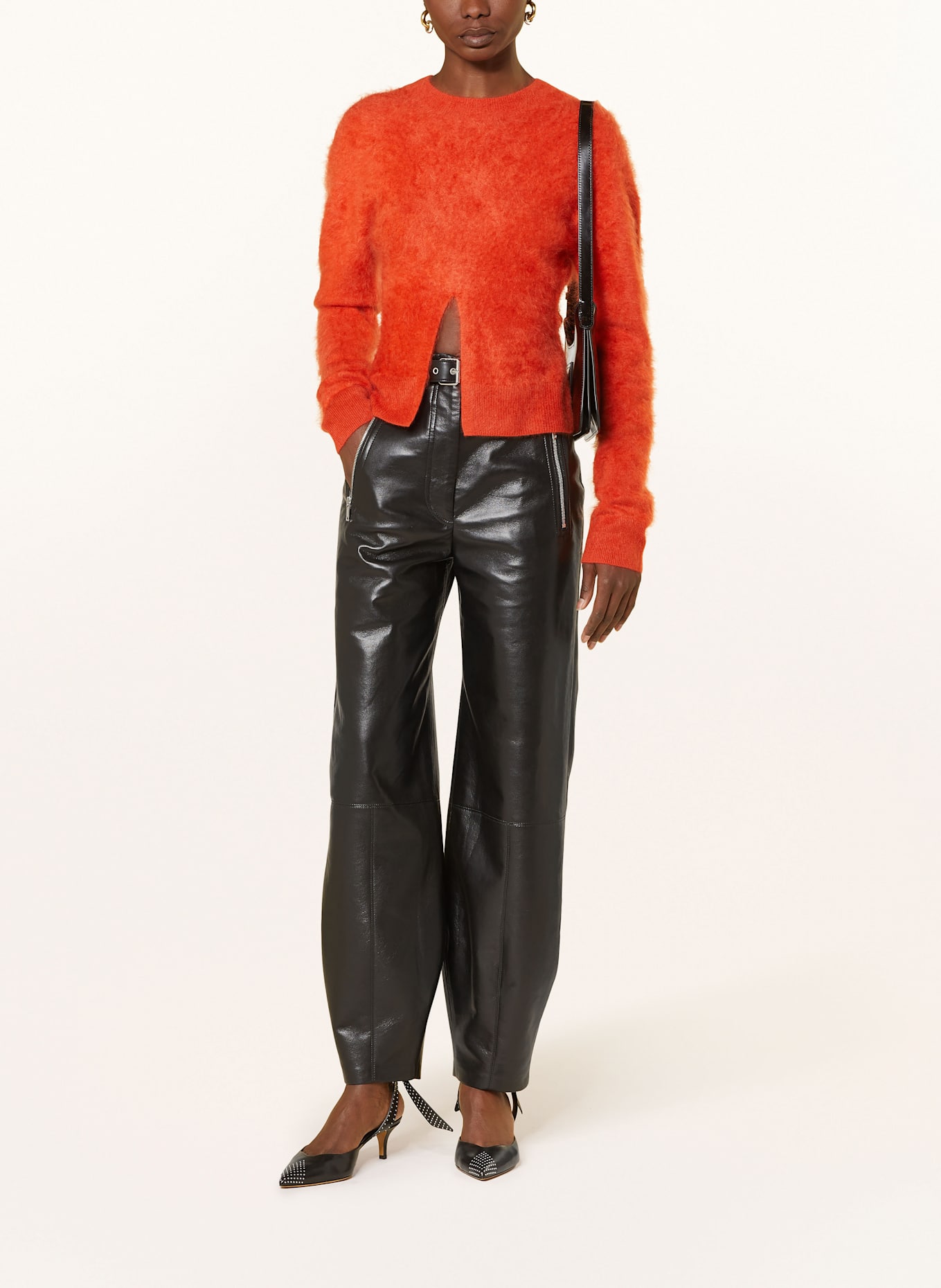 Nanushka Hose JOZEFA in Lederoptik: SCHWARZ