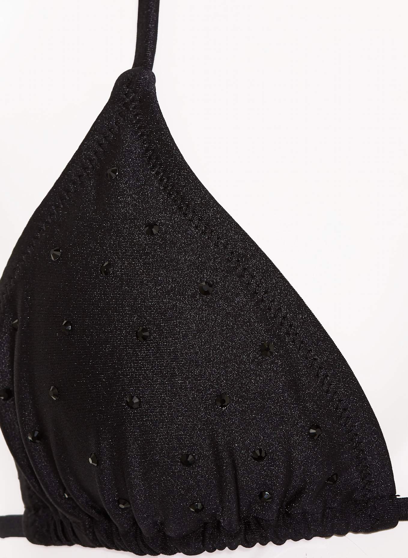 GOLDBERGH Triangle bikini top BRONZER with decorative gems: BLACK