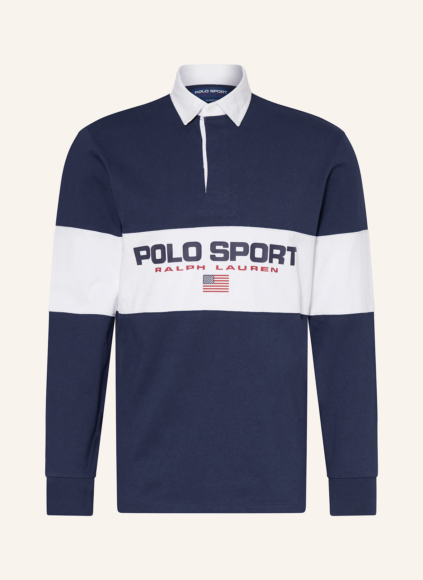 POLO SPORT Rugby shirt: WHITE / DARK BLUE