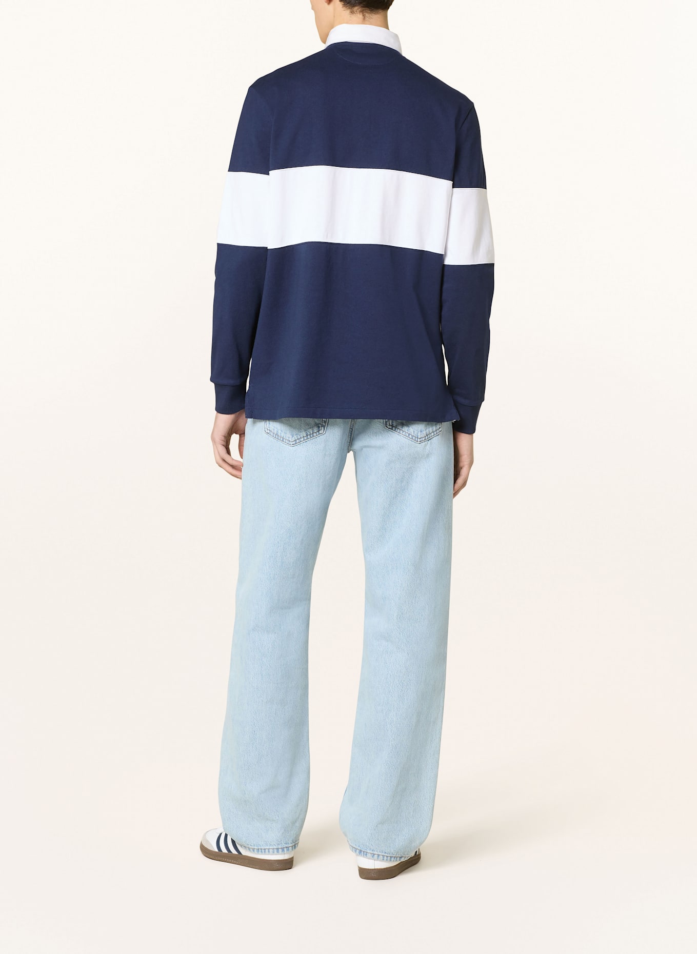 POLO SPORT Rugby shirt: WHITE / DARK BLUE