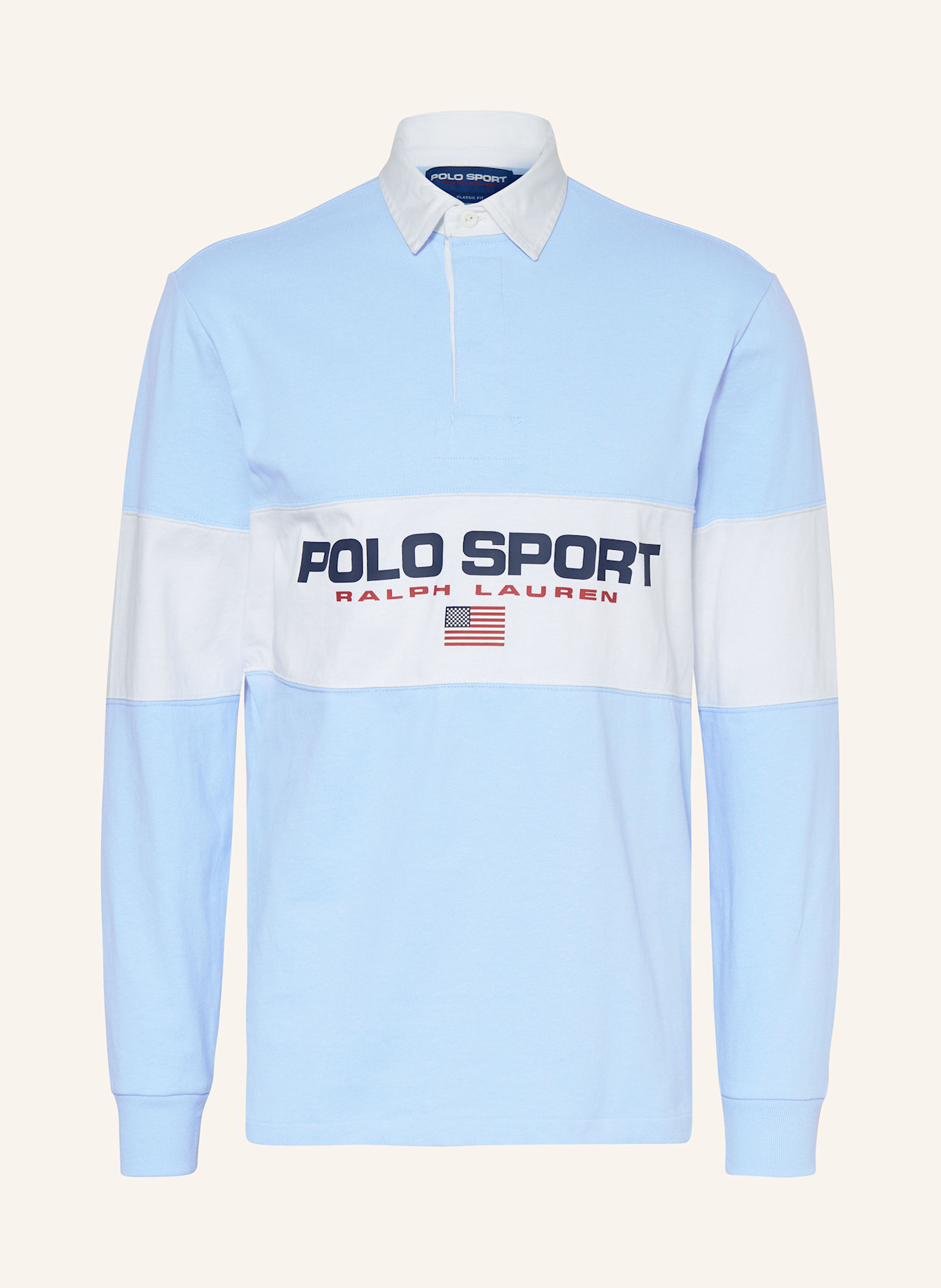 POLO SPORT Rugby shirt: LIGHT BLUE / WHITE