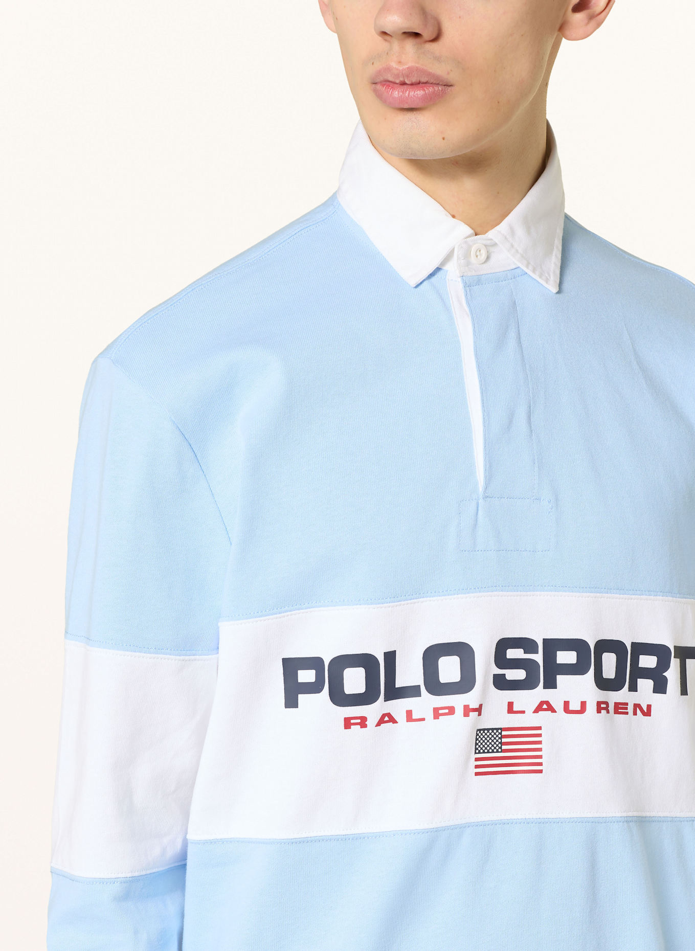 POLO SPORT Rugby shirt: LIGHT BLUE / WHITE