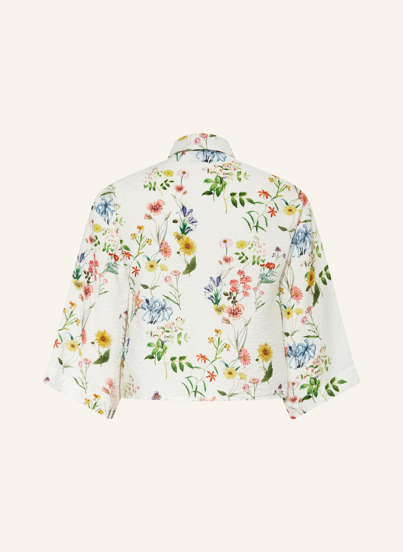 ELSY Cropped-Hemdbluse: CREME / GRÜN / GELB