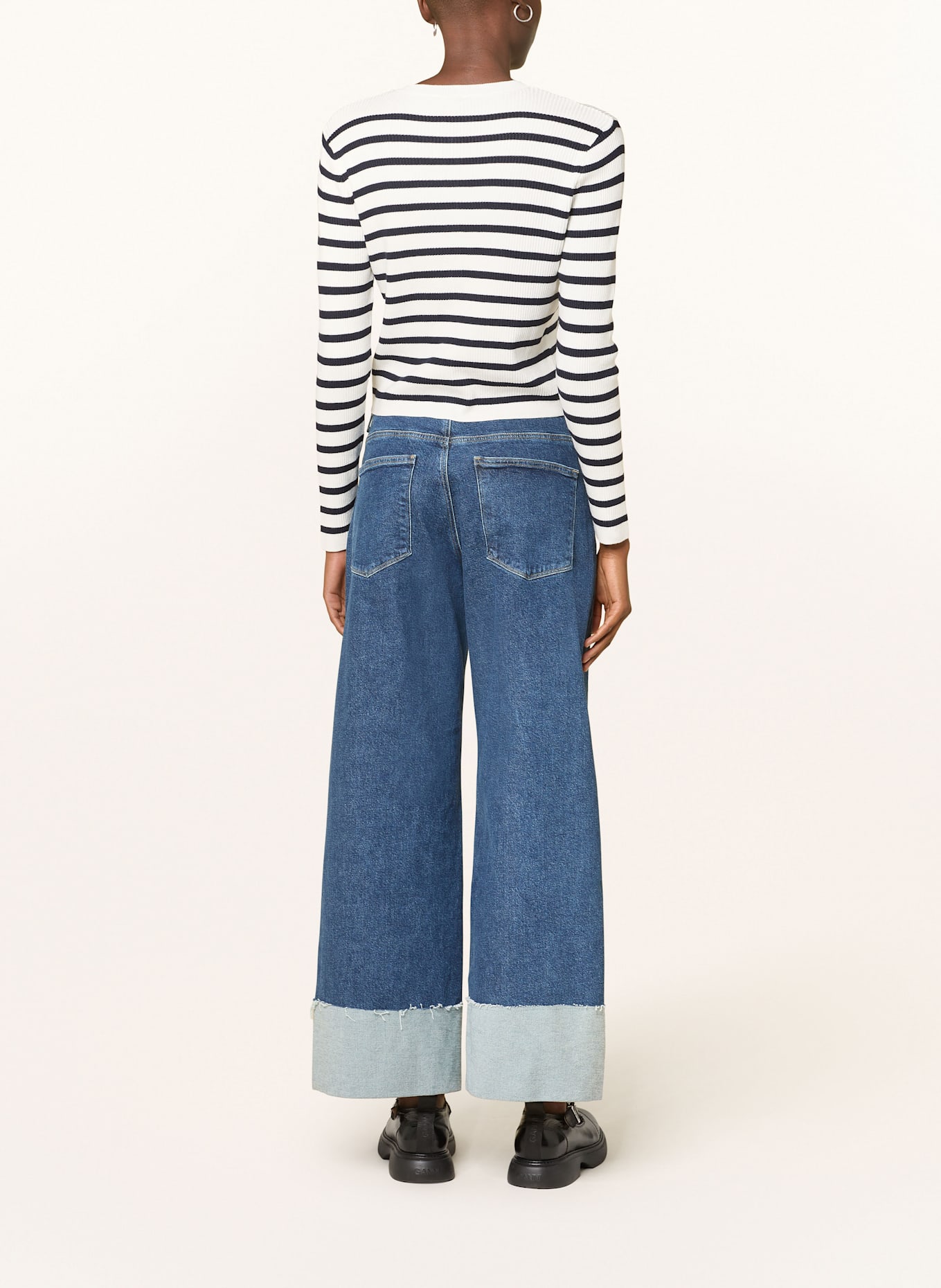 mavi Cardigan: DARK BLUE / WHITE