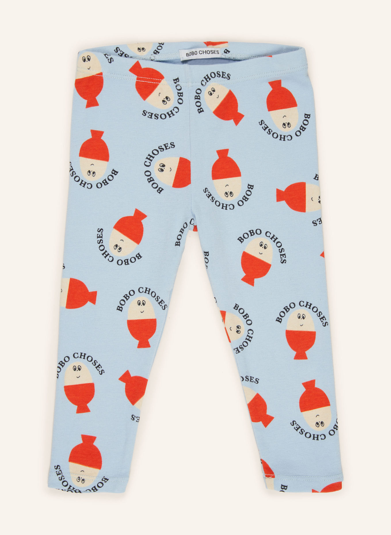 BOBO CHOSES Leggings: HELLBLAU/ ROT/ ECRU