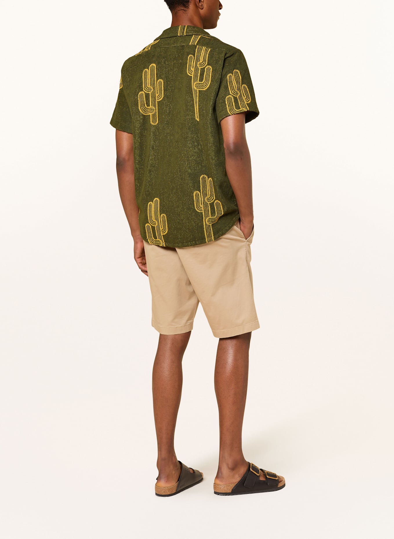 OAS Koszula z klapami MEZCAL z materiału frotte: CIEMNOZIELONY