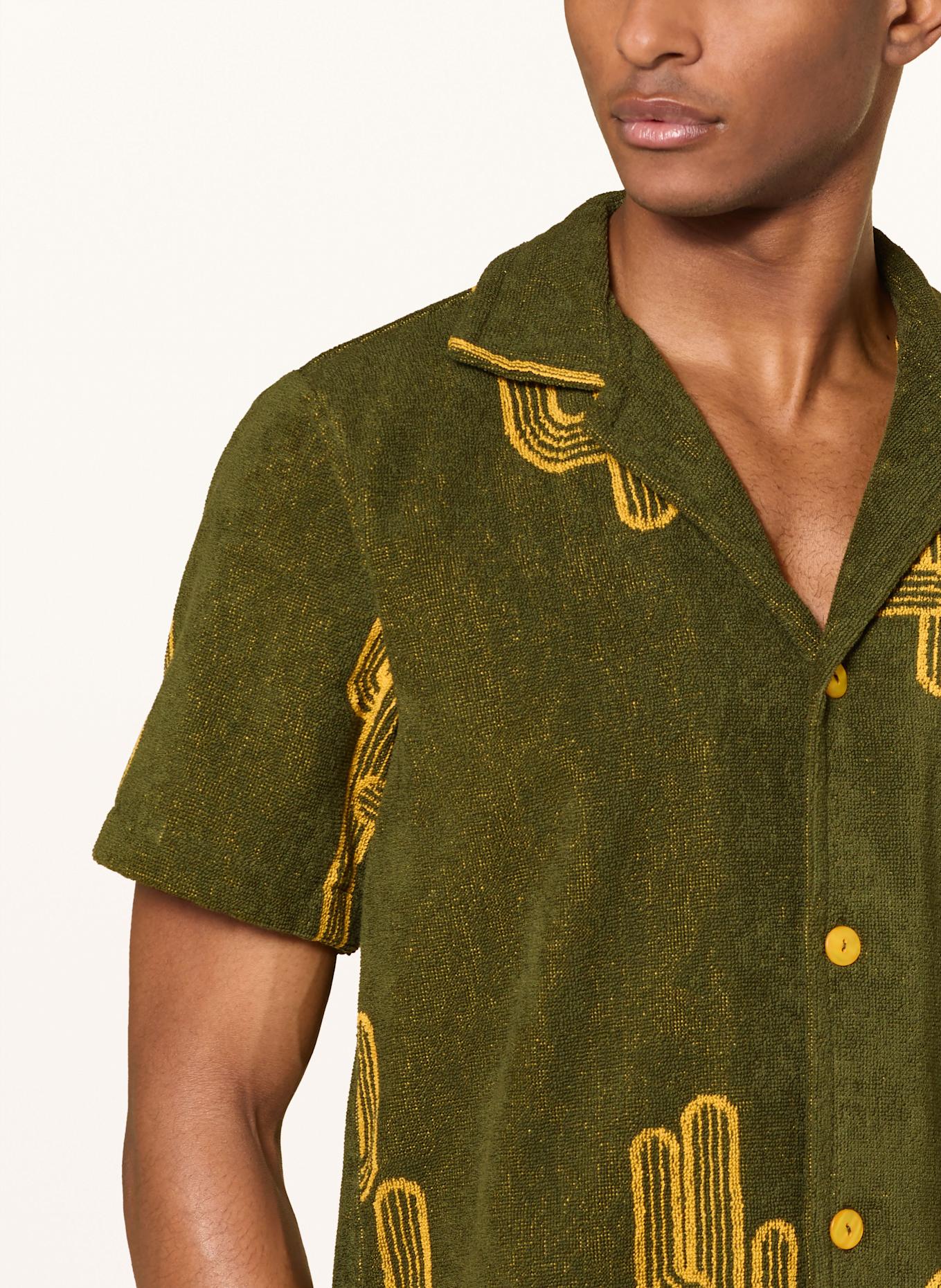 OAS Koszula z klapami MEZCAL z materiału frotte: CIEMNOZIELONY