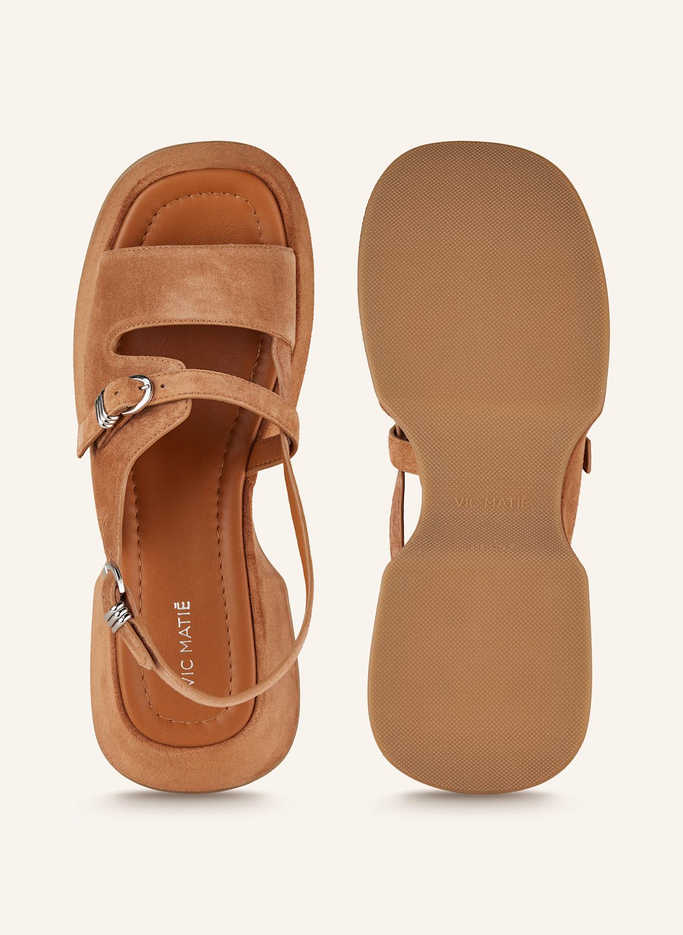 VIC MATIÉ Plateau-Sandalen: COGNAC