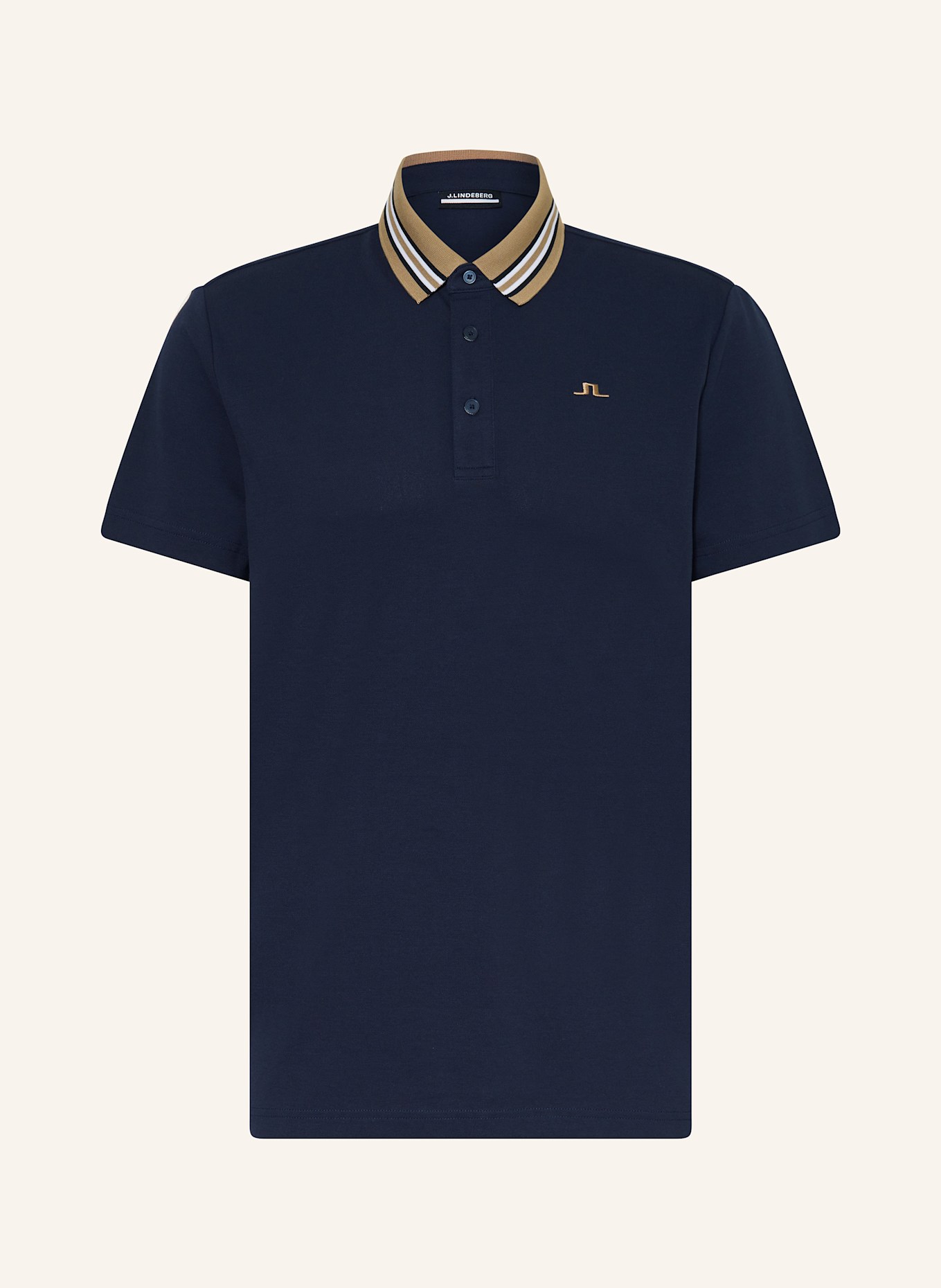 J.LINDEBERG Funktions-Poloshirt: DUNKELBLAU / CAMEL
