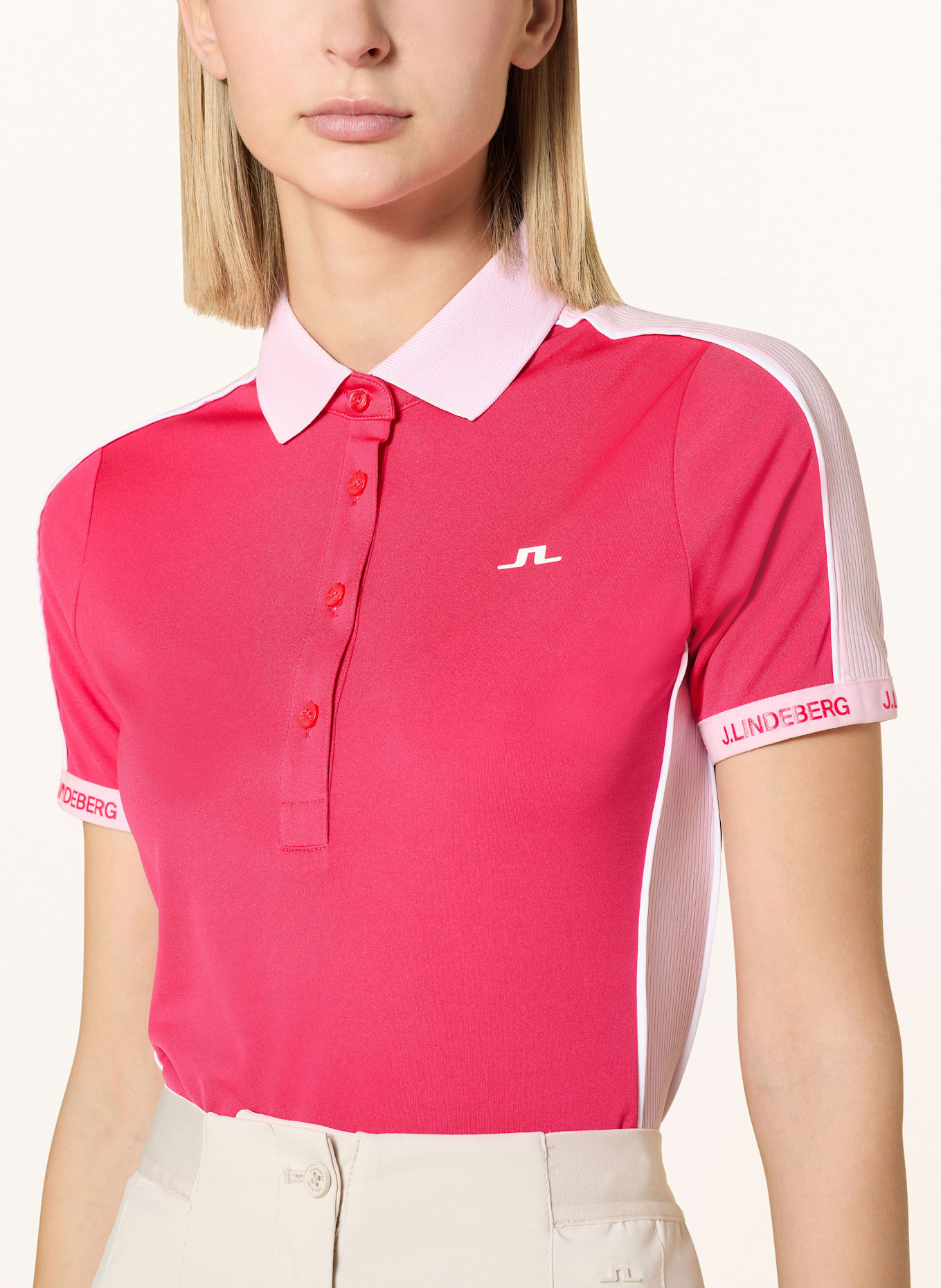 J.LINDEBERG Funktions-Poloshirt: PINK/ ROSA