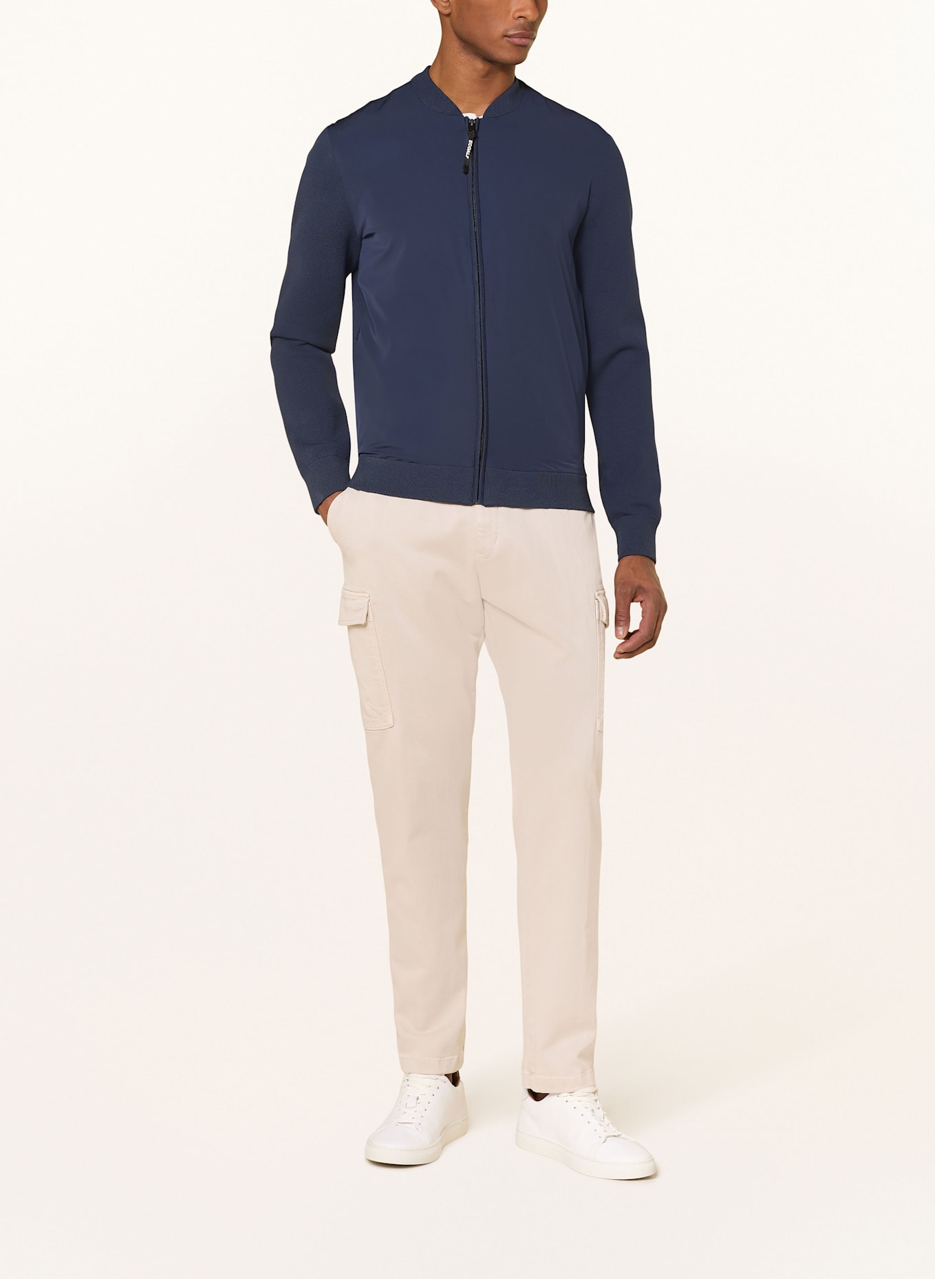 ECOALF Bomber jacket in mixed materials: DARK BLUE