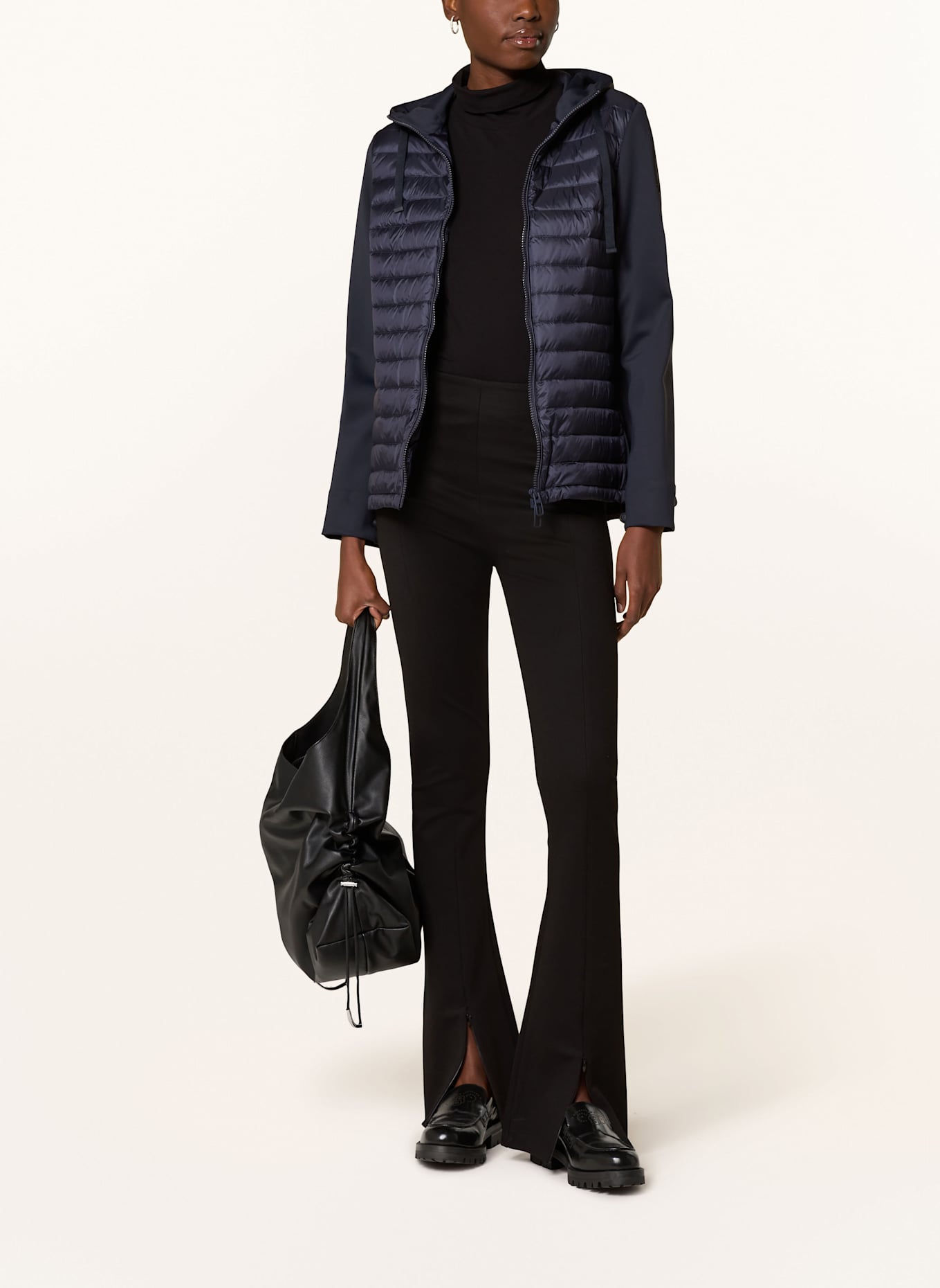 DUNO Daunenjacke ISIDE im Materialmix: DUNKELBLAU