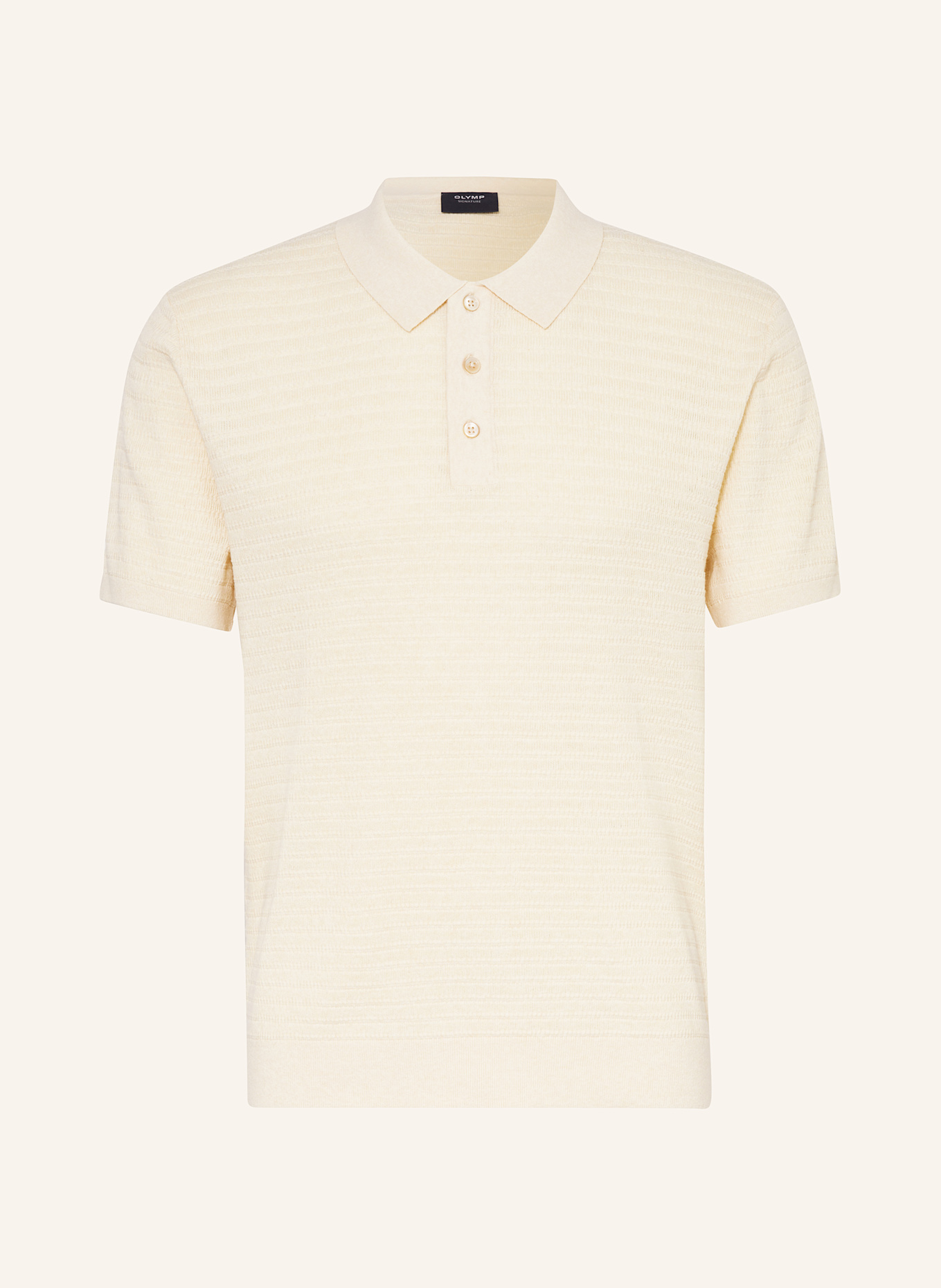 OLYMP SIGNATURE Strick-Poloshirt: ECRU
