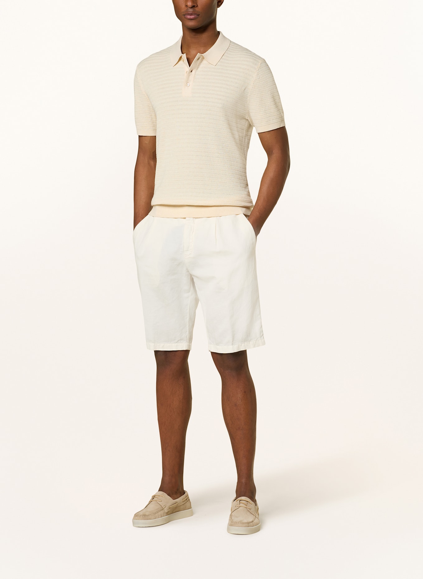 OLYMP SIGNATURE Strick-Poloshirt: ECRU