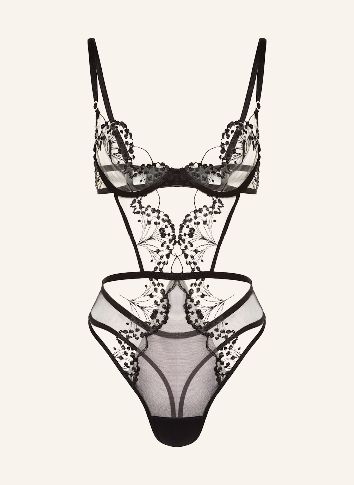 BLUEBELLA MARISA underwire bodysuit: BLACK