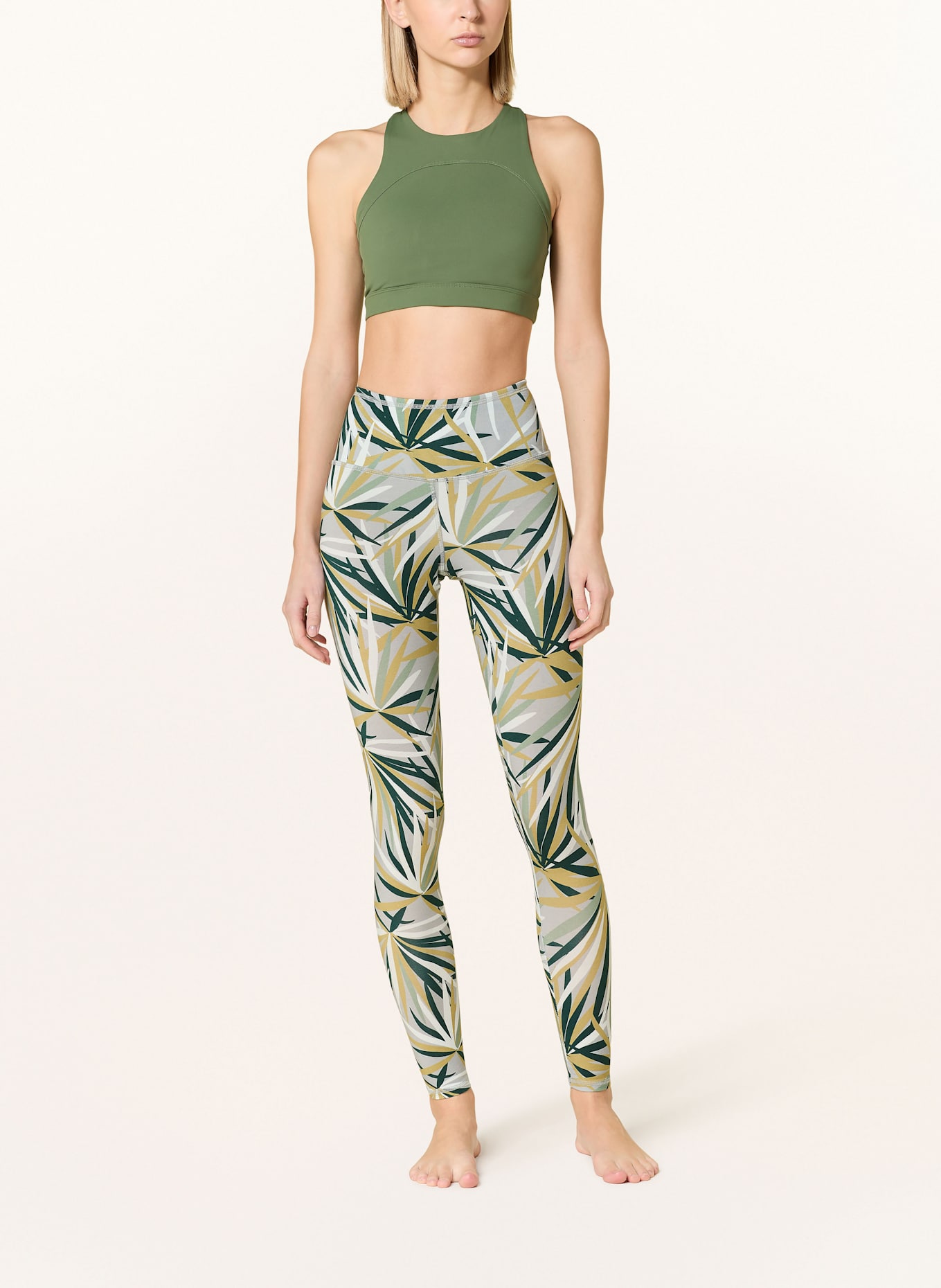 MANDALA Tights FLOWER: GRAU / GRÜN / SCHWARZ