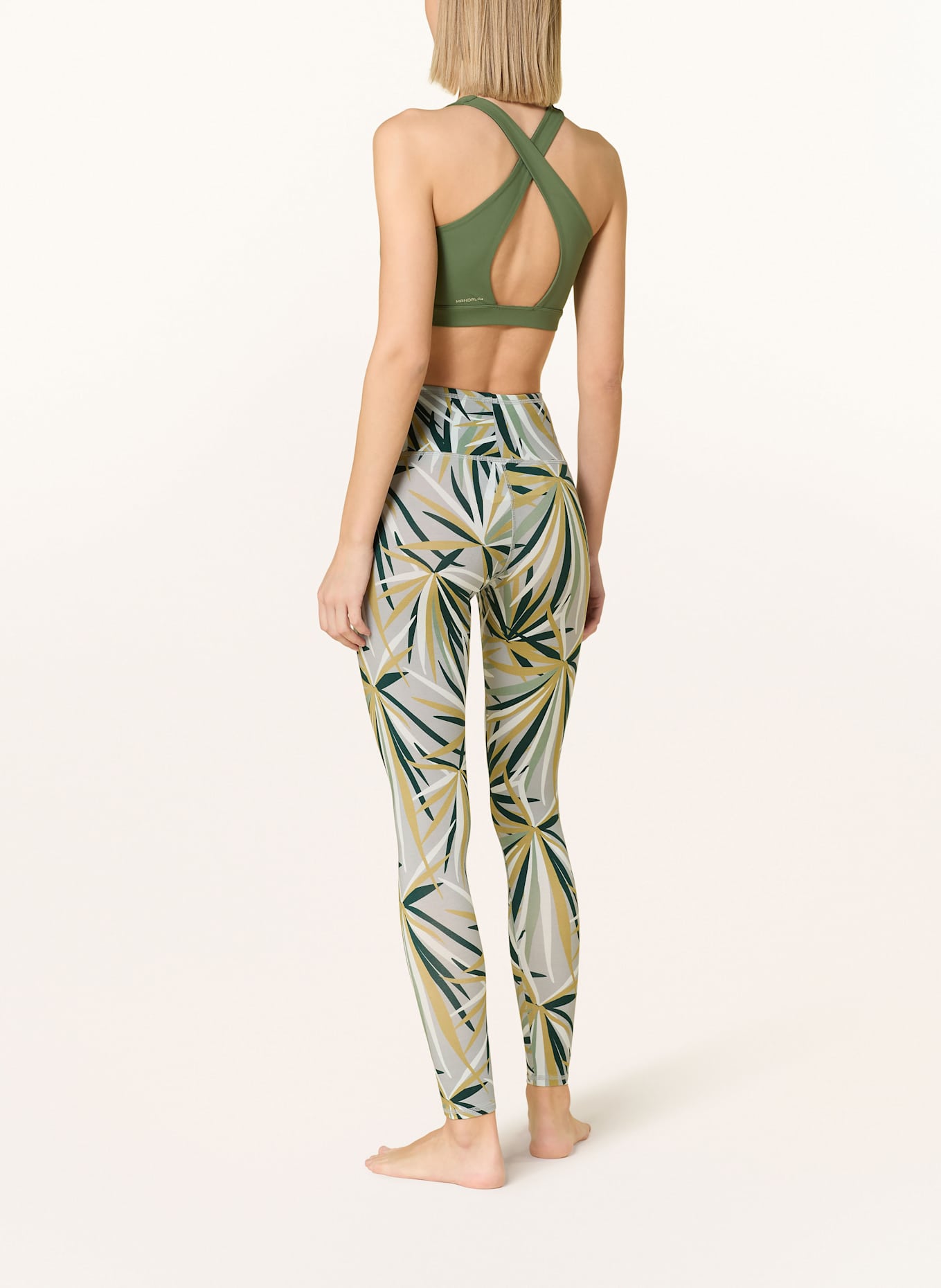 MANDALA Tights FLOWER: GRAU / GRÜN / SCHWARZ