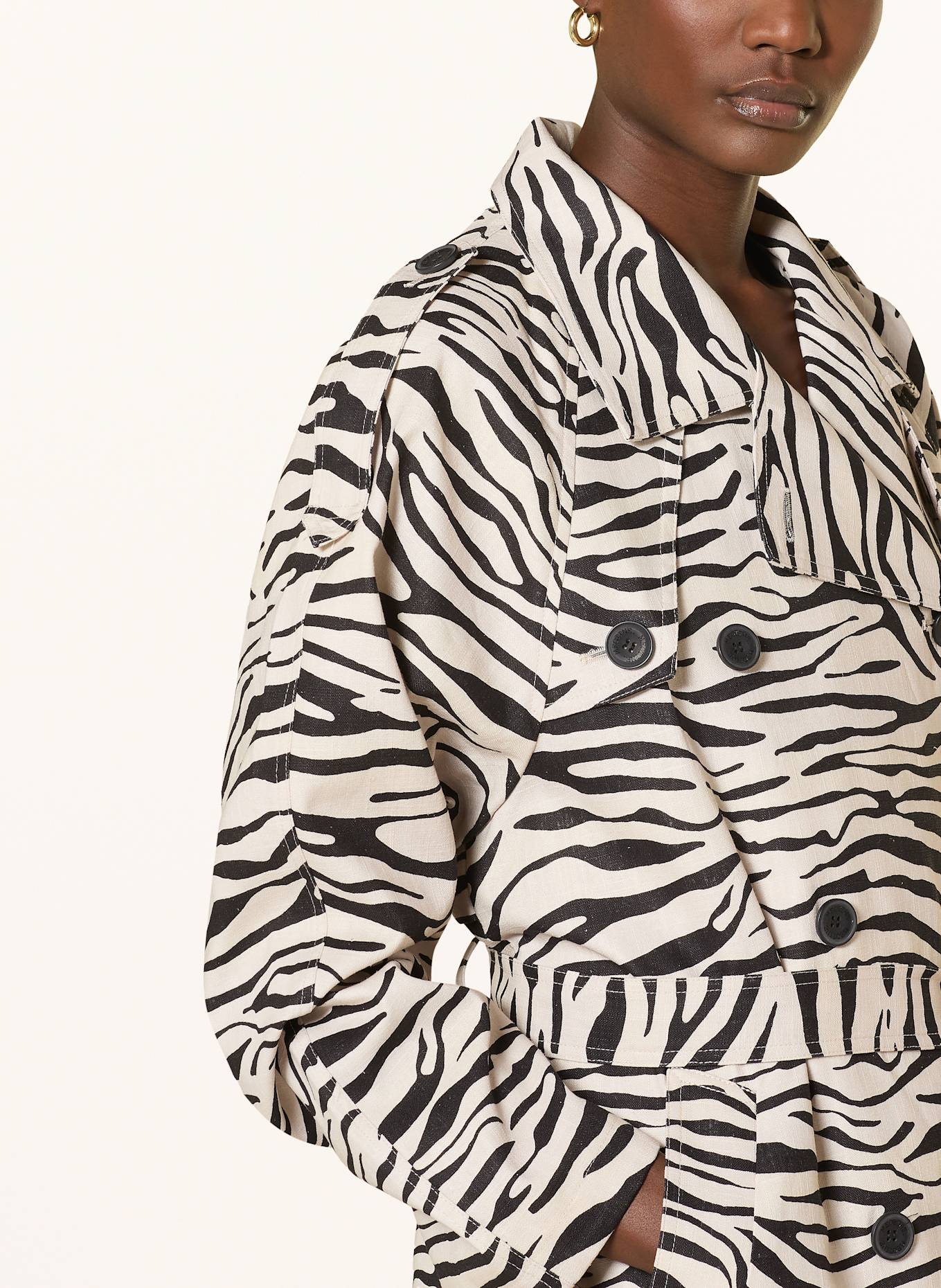 MEOTINE Trenchcoat KIRA: SCHWARZ / CREME