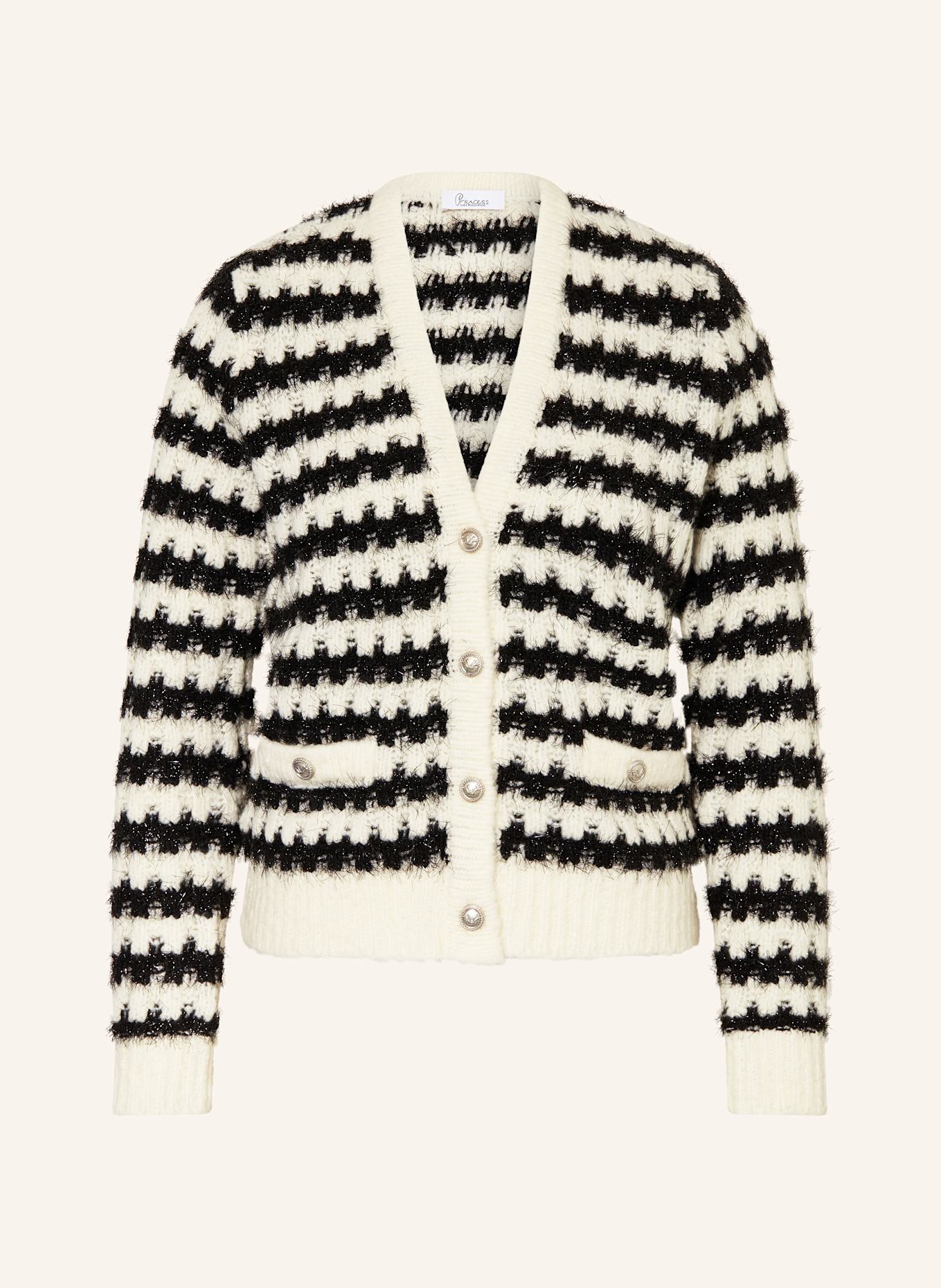 Princess GOES HOLLYWOOD Cardigan with glitter thread: BLACK / WHITE