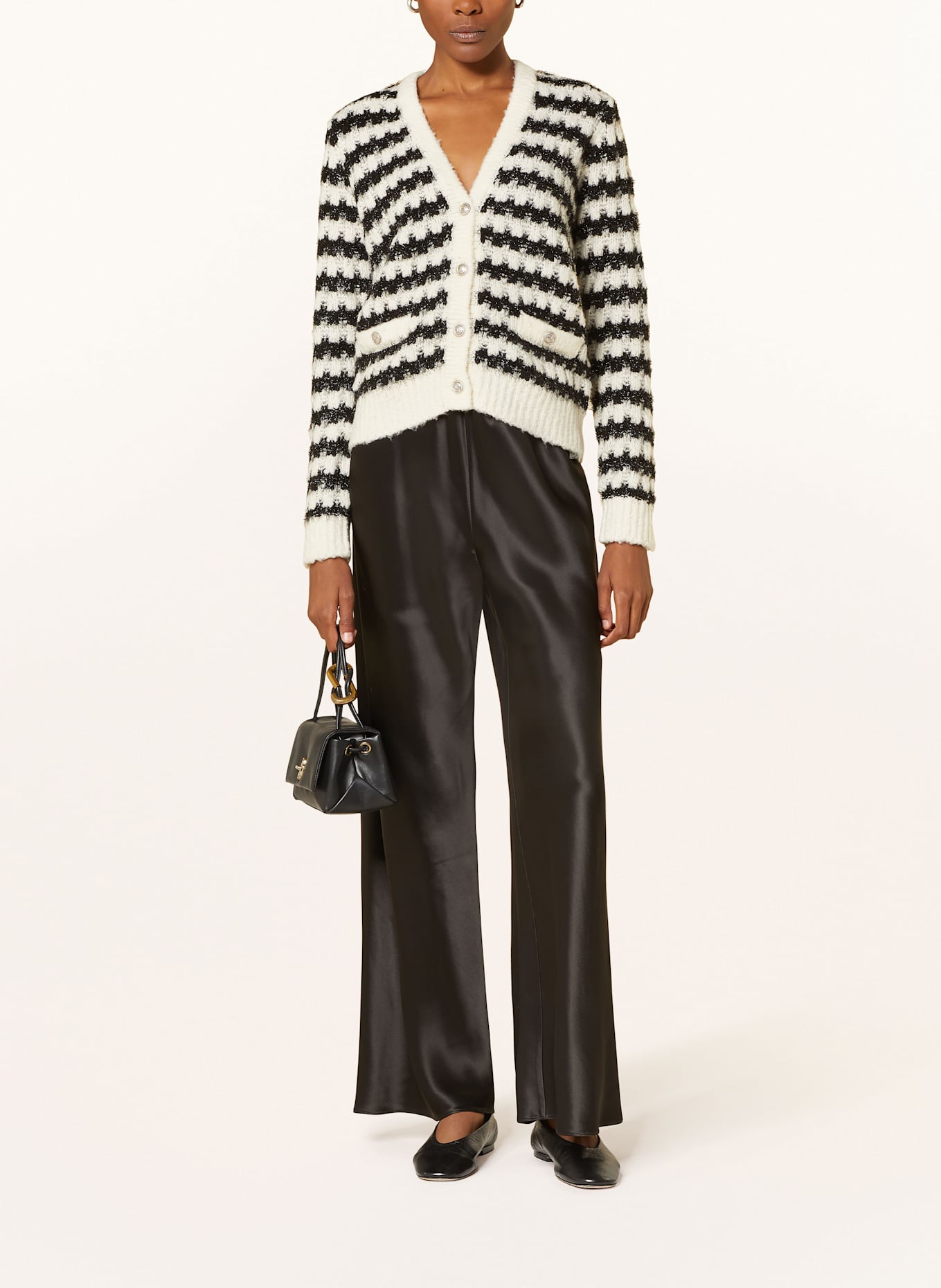 Princess GOES HOLLYWOOD Cardigan with glitter thread: BLACK / WHITE