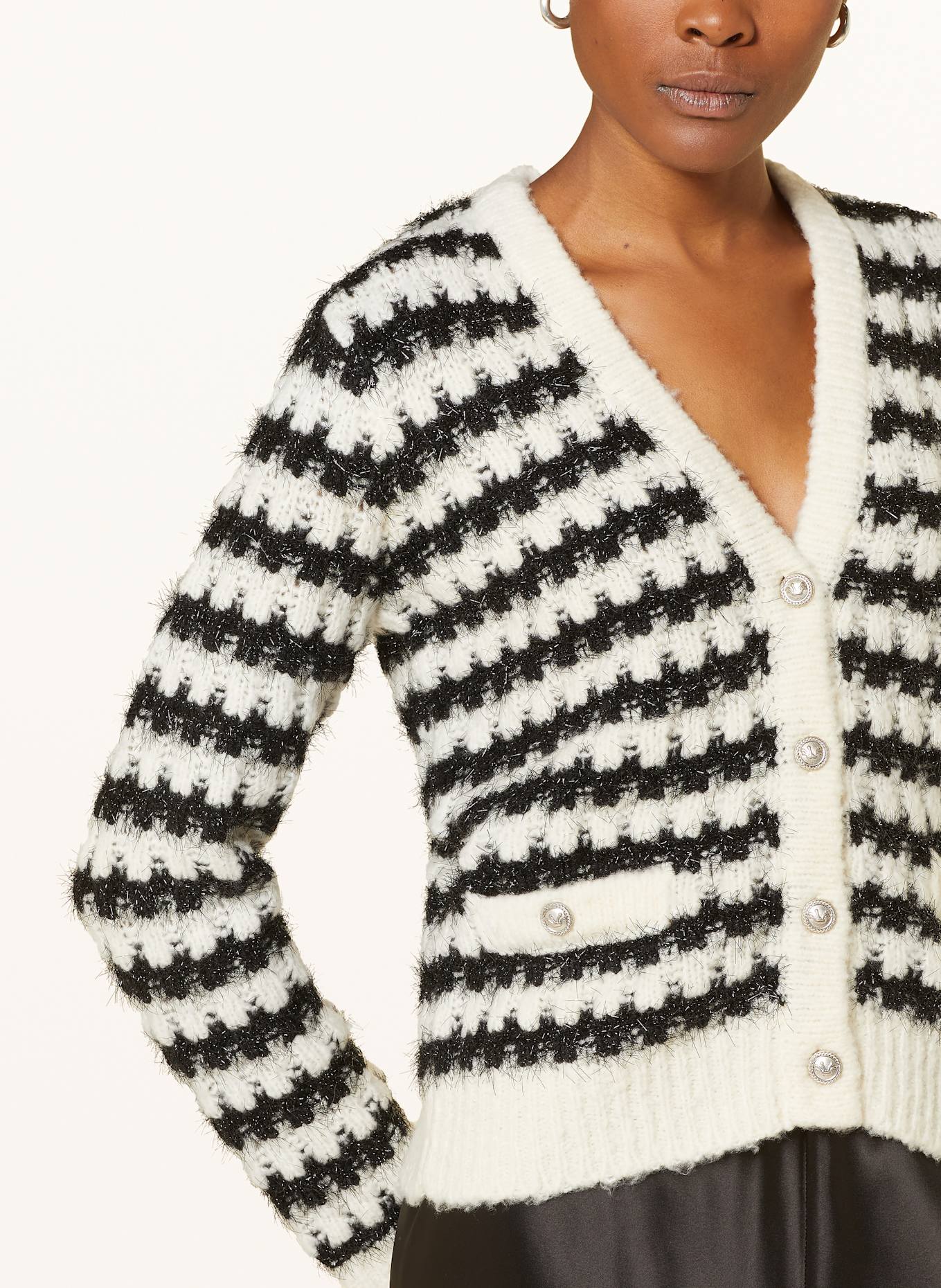 Princess GOES HOLLYWOOD Cardigan with glitter thread: BLACK / WHITE
