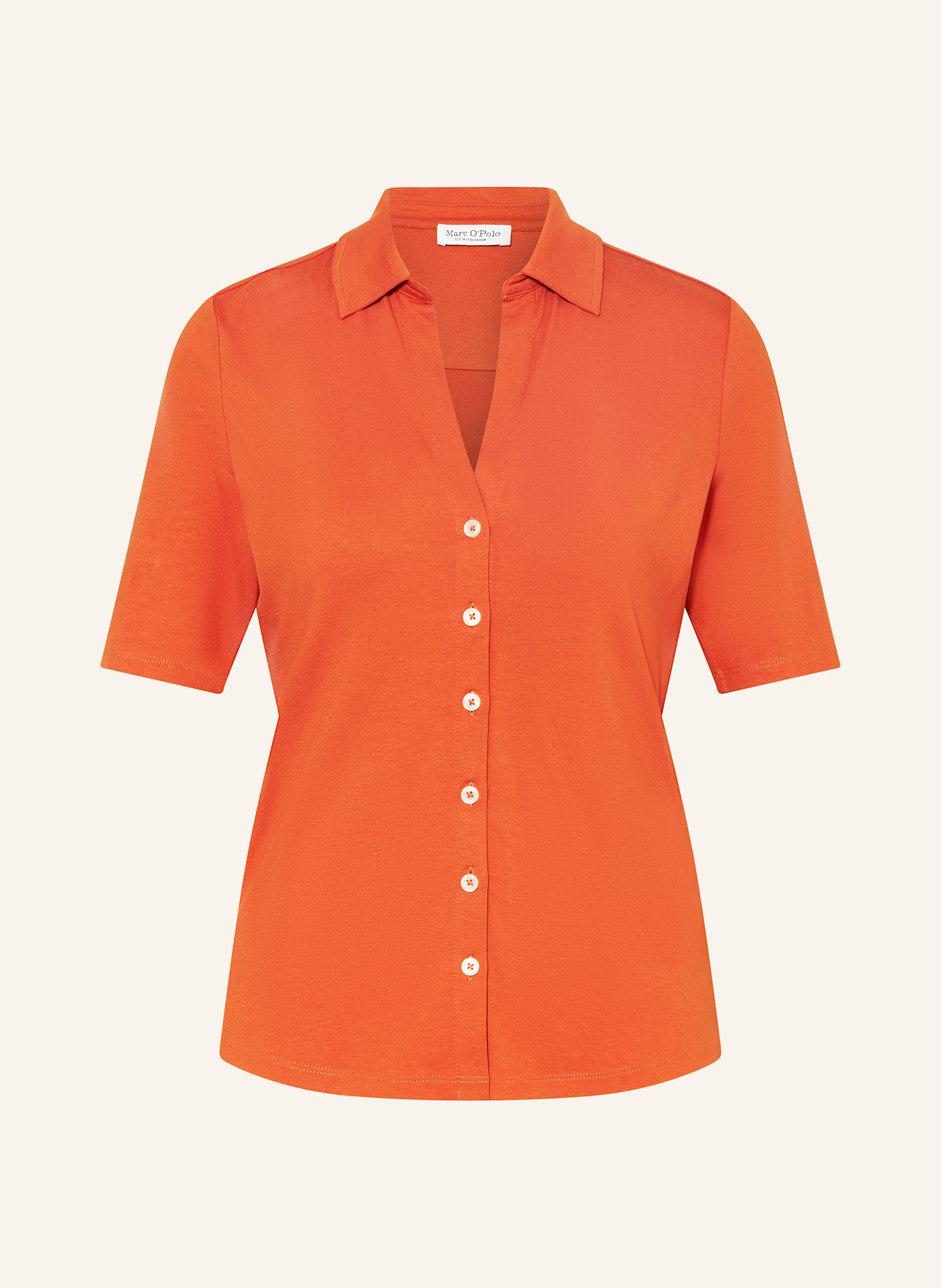 Marc O'Polo Hemdbluse aus Jersey: DUNKELORANGE