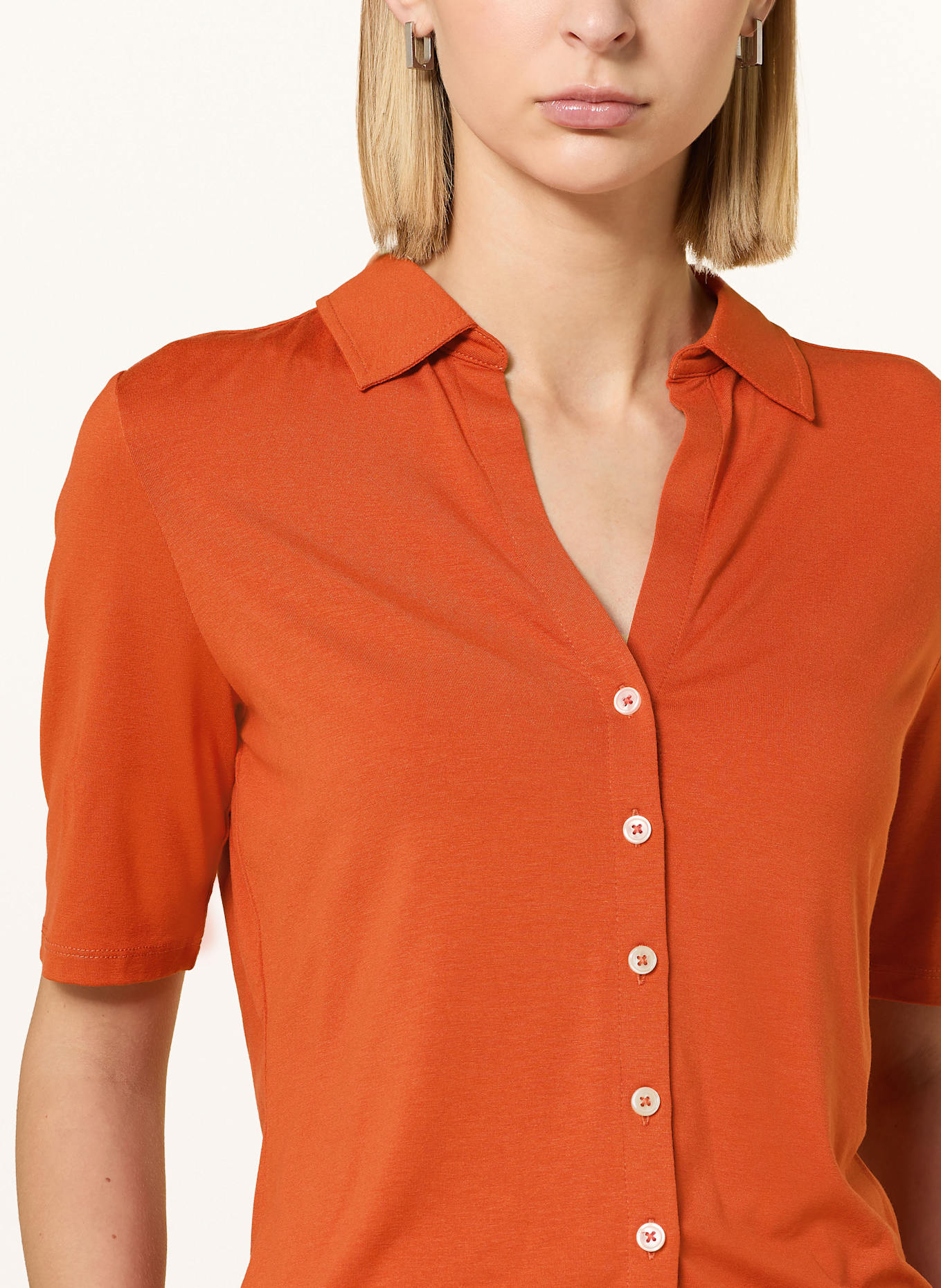 Marc O'Polo Hemdbluse aus Jersey: DUNKELORANGE