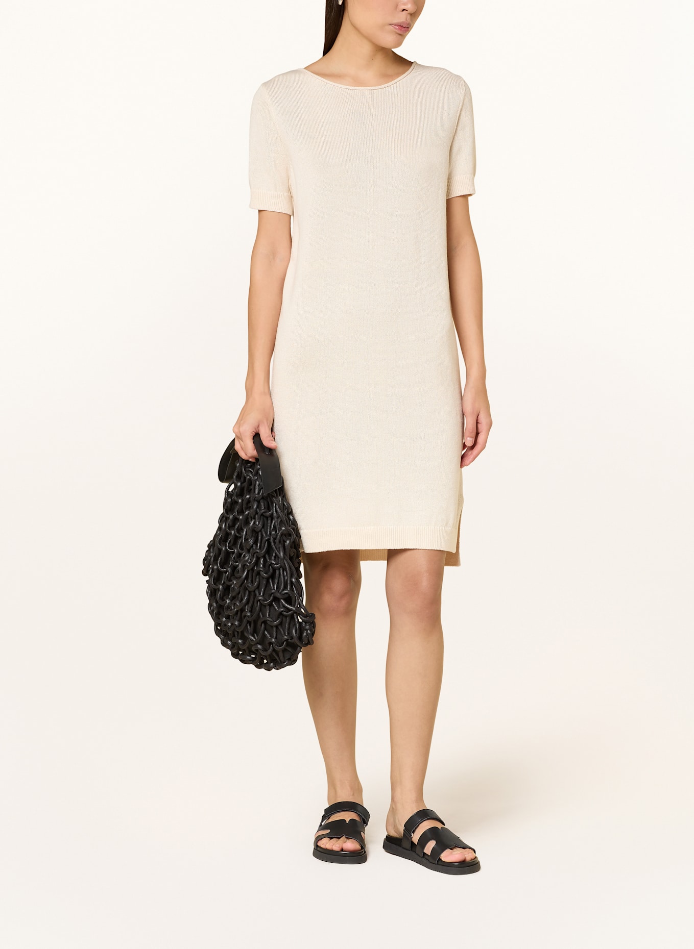 Marc O'Polo Strickkleid mit Leinen: BEIGE