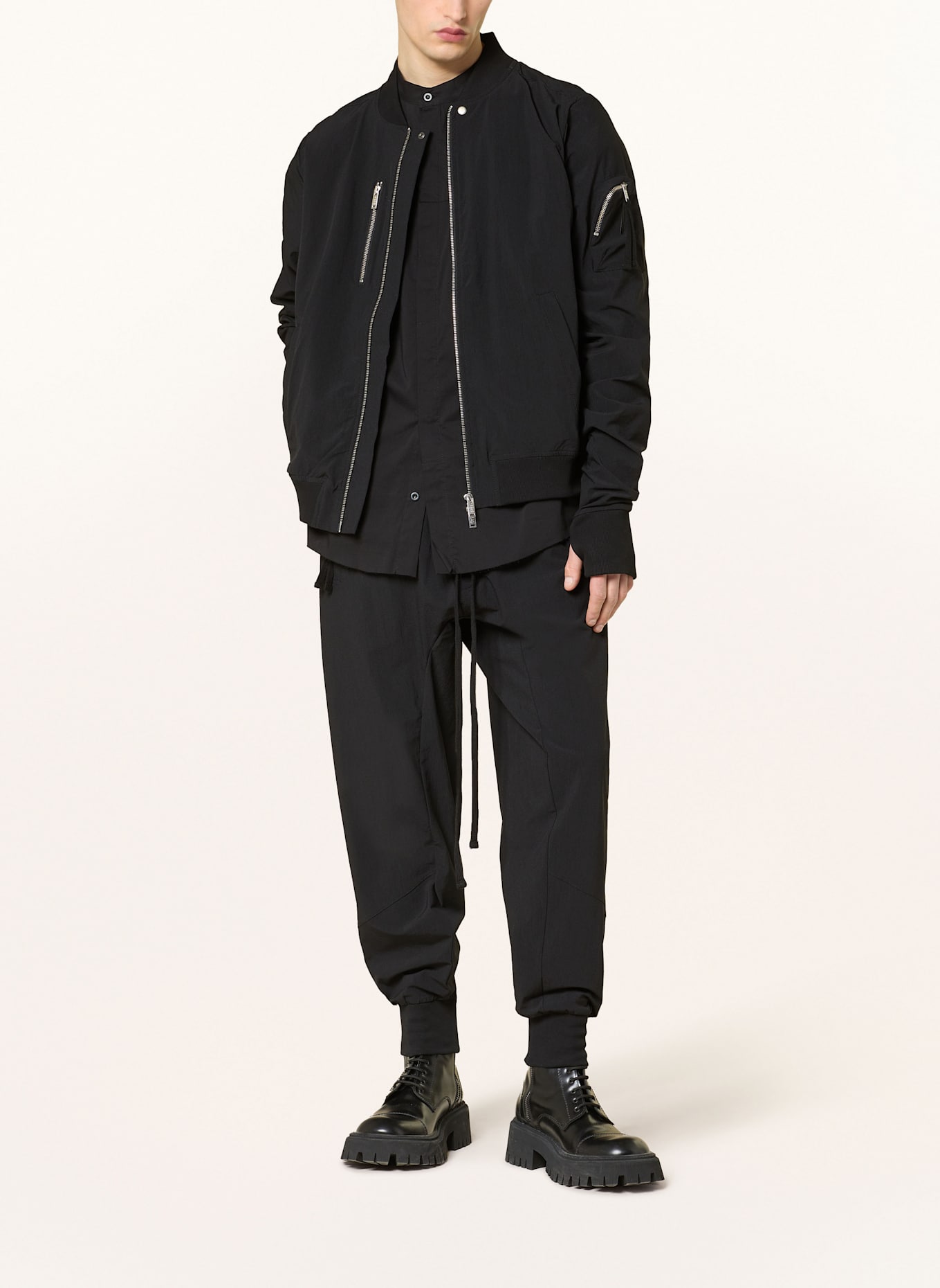 thom/krom Hemd Comfort Fit im Materialmix: SCHWARZ