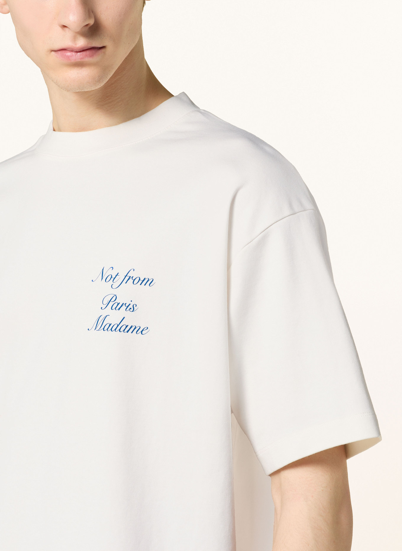 DRÔLE DE MONSIEUR T-Shirt SLOGAN CURSIVE: ECRU