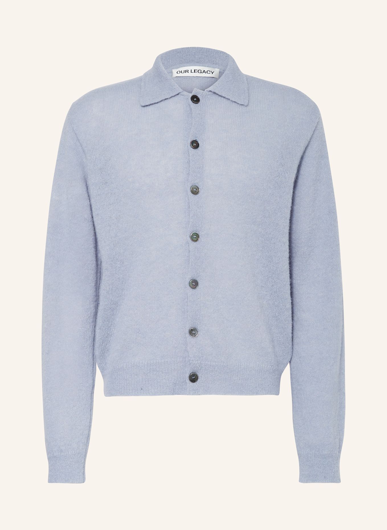 OUR LEGACY Cardigan with alpaca in light blue