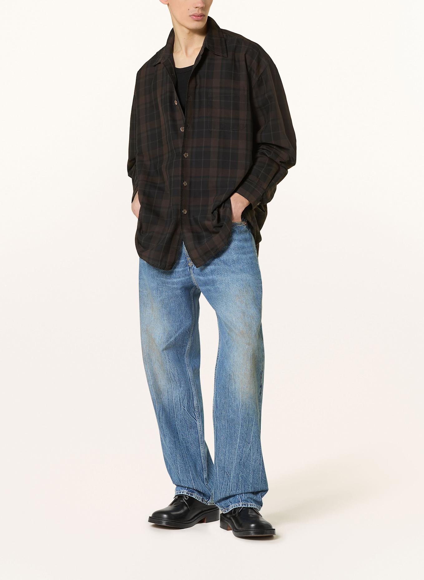 OUR LEGACY Hemd Oversize Fit: SCHWARZ / DUNKELBRAUN / DUNKELGRAU