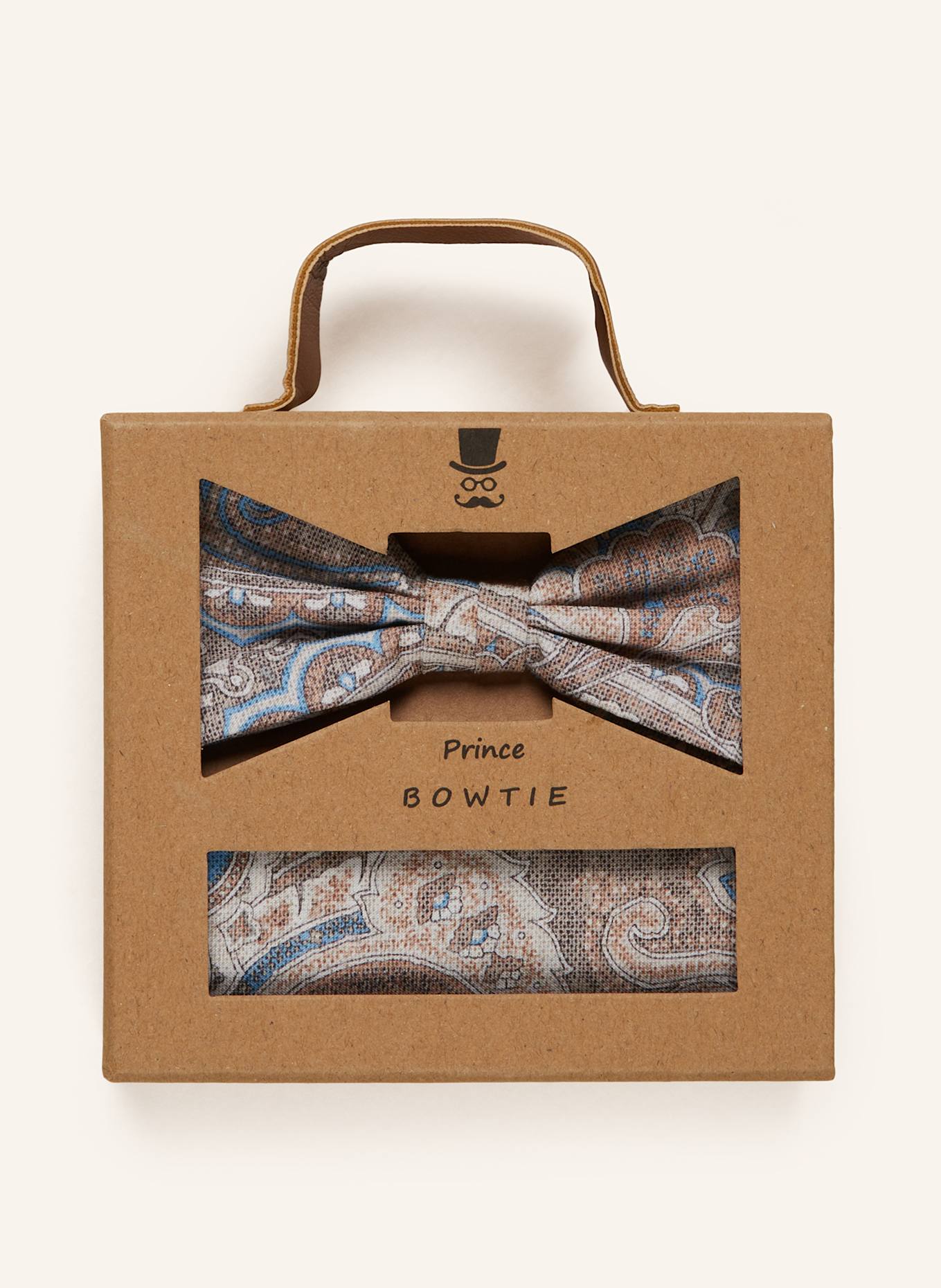 Prince BOWTIE Zestaw: mucha z poszetką: BEŻOWY / JASNONIEBIESKI / KREMOWY