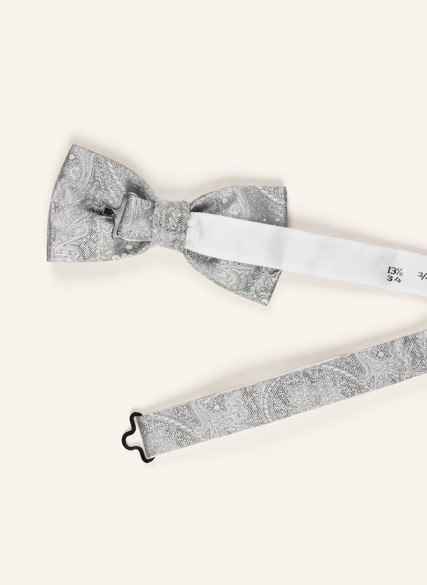 Prince BOWTIE Set: Silk bow tie and pocket square: GRAY / LIGHT GRAY