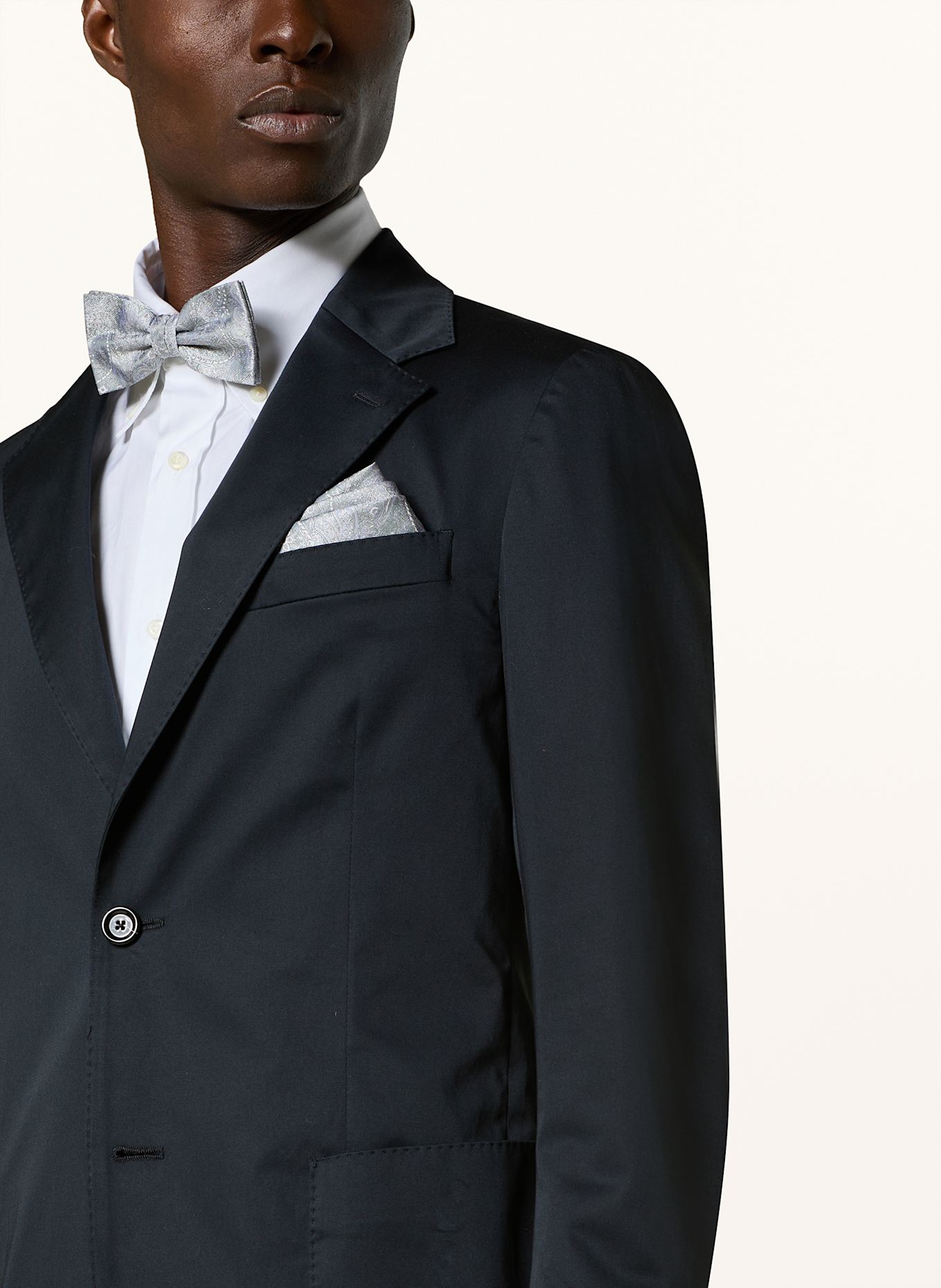 Prince BOWTIE Set: Silk bow tie and pocket square: GRAY / LIGHT GRAY