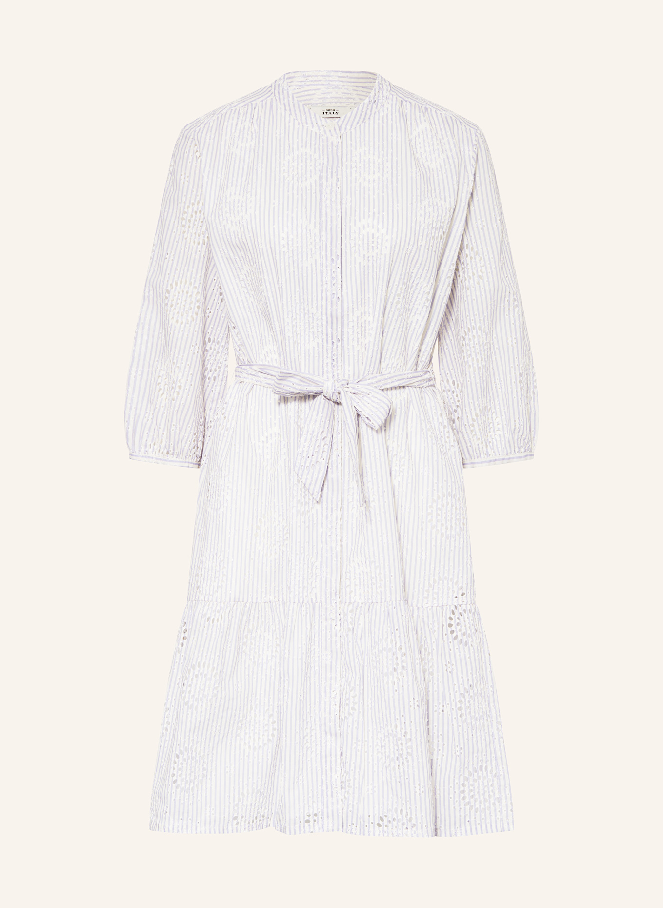 0039 ITALY Hemdblusenkleid MILO mit 3/4-Arm: BLAU / WEISS