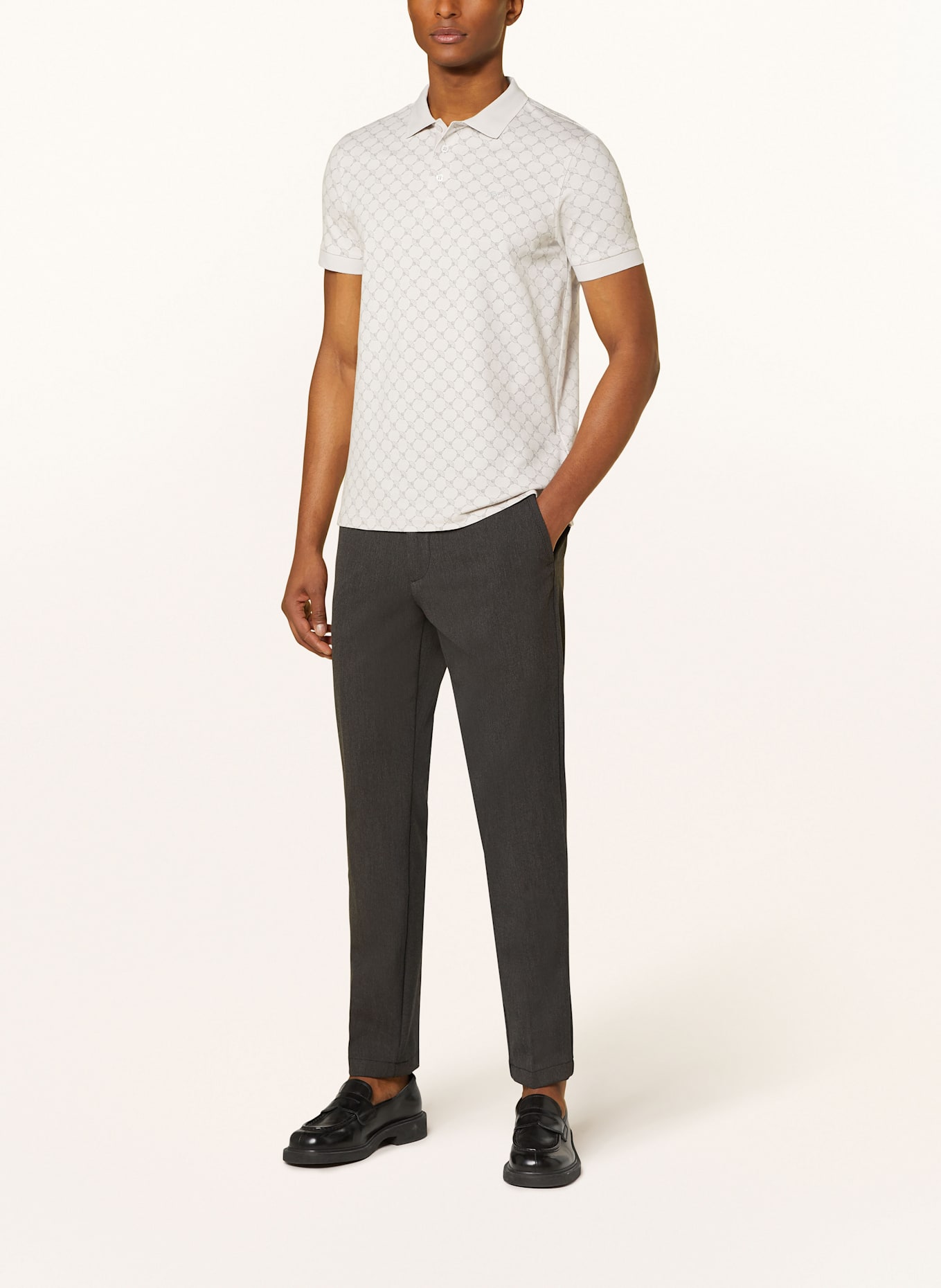 JOOP! Jersey-Poloshirt PAIGAM: WEISS / TAUPE