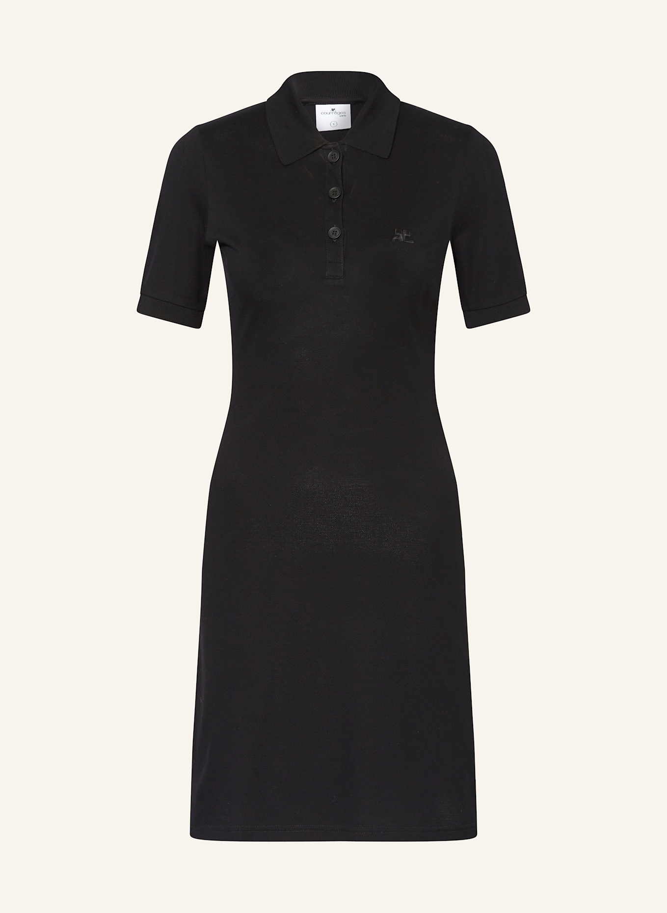 Courrèges Piqué-Polokleid: SCHWARZ