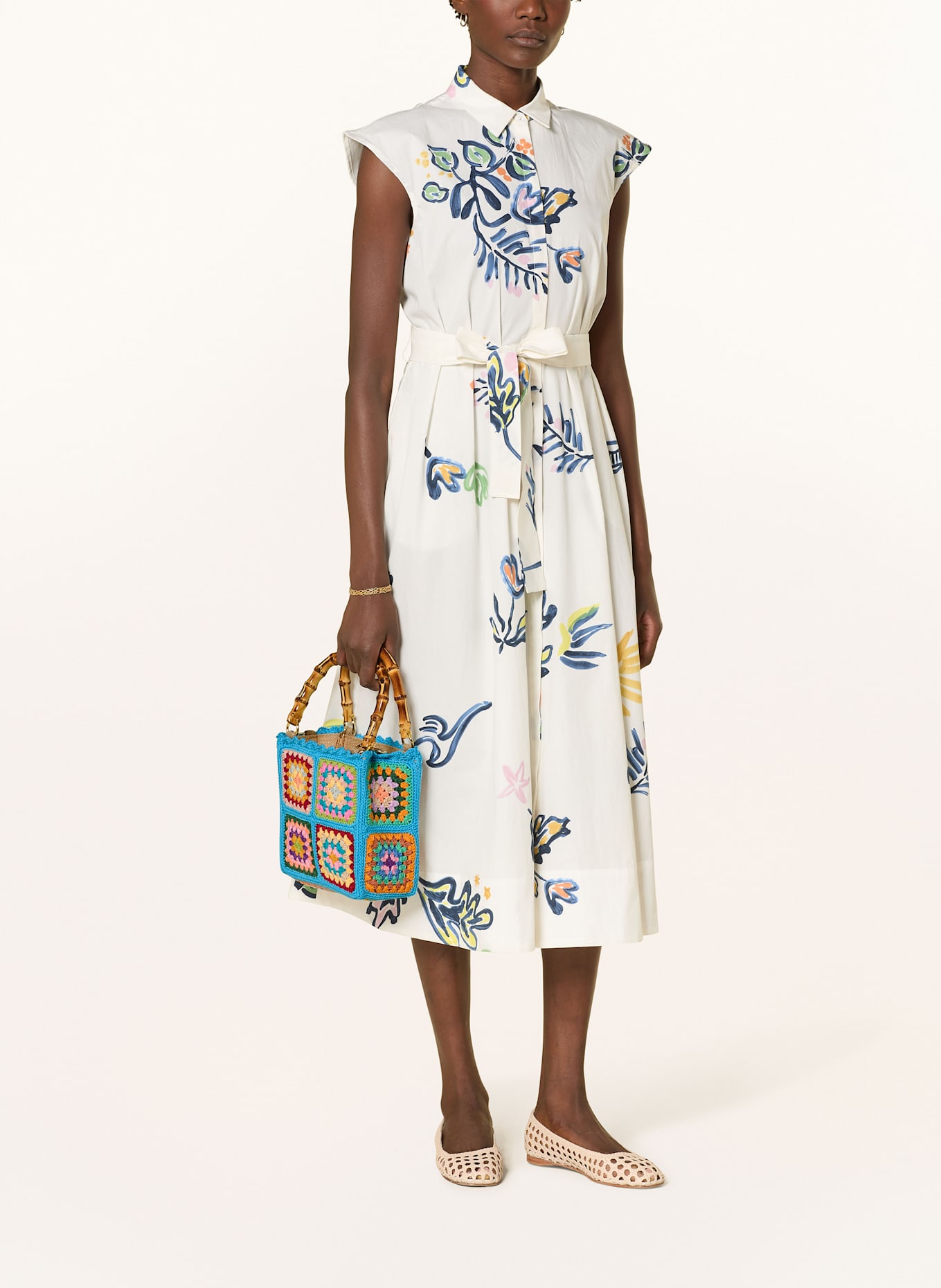 La MILANESA Shopper CROCHET SMALL: TÜRKIS / HELLGRÜN / DUNKELROT