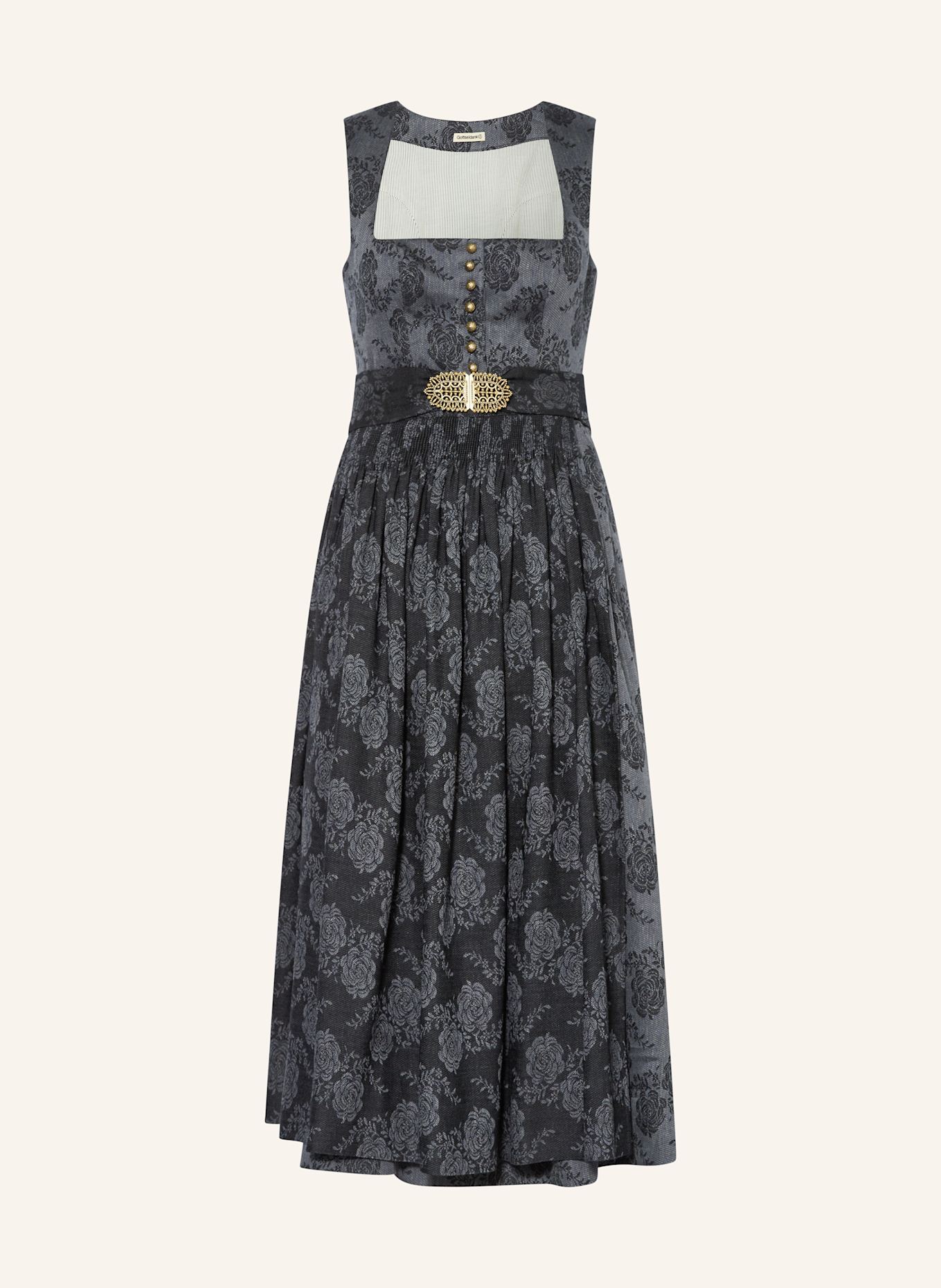 Gottseidank Dirndl MONIKA: BLAUGRAU / SCHWARZ