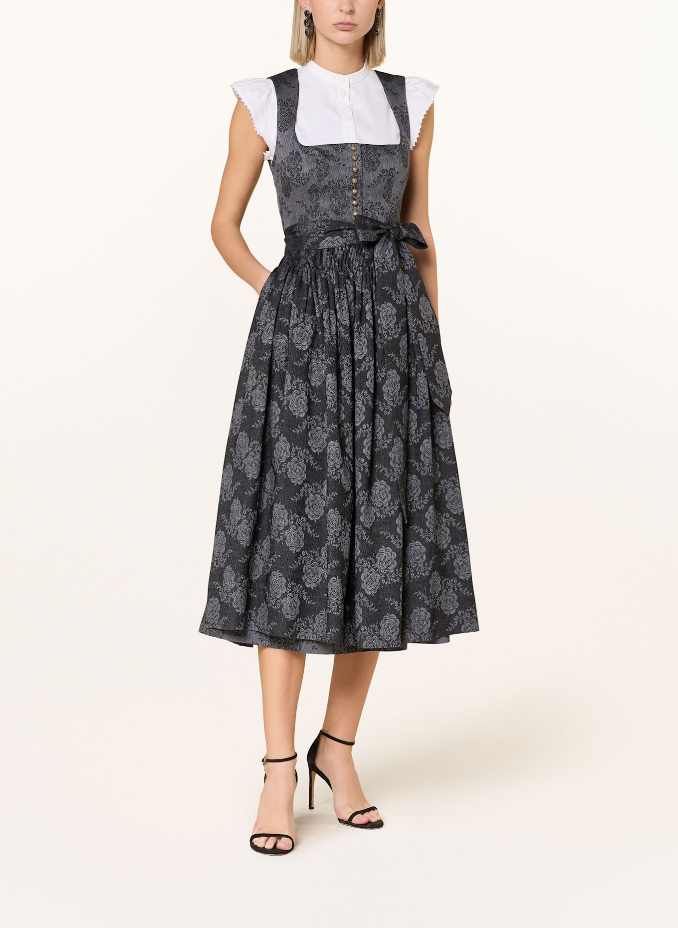 Gottseidank Dirndl MONIKA: BLAUGRAU / SCHWARZ