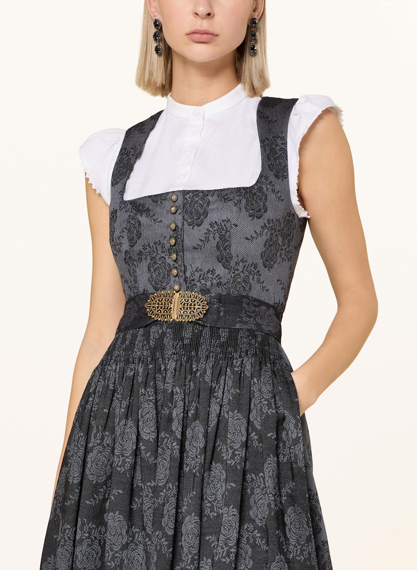 Gottseidank Dirndl MONIKA: BLAUGRAU / SCHWARZ