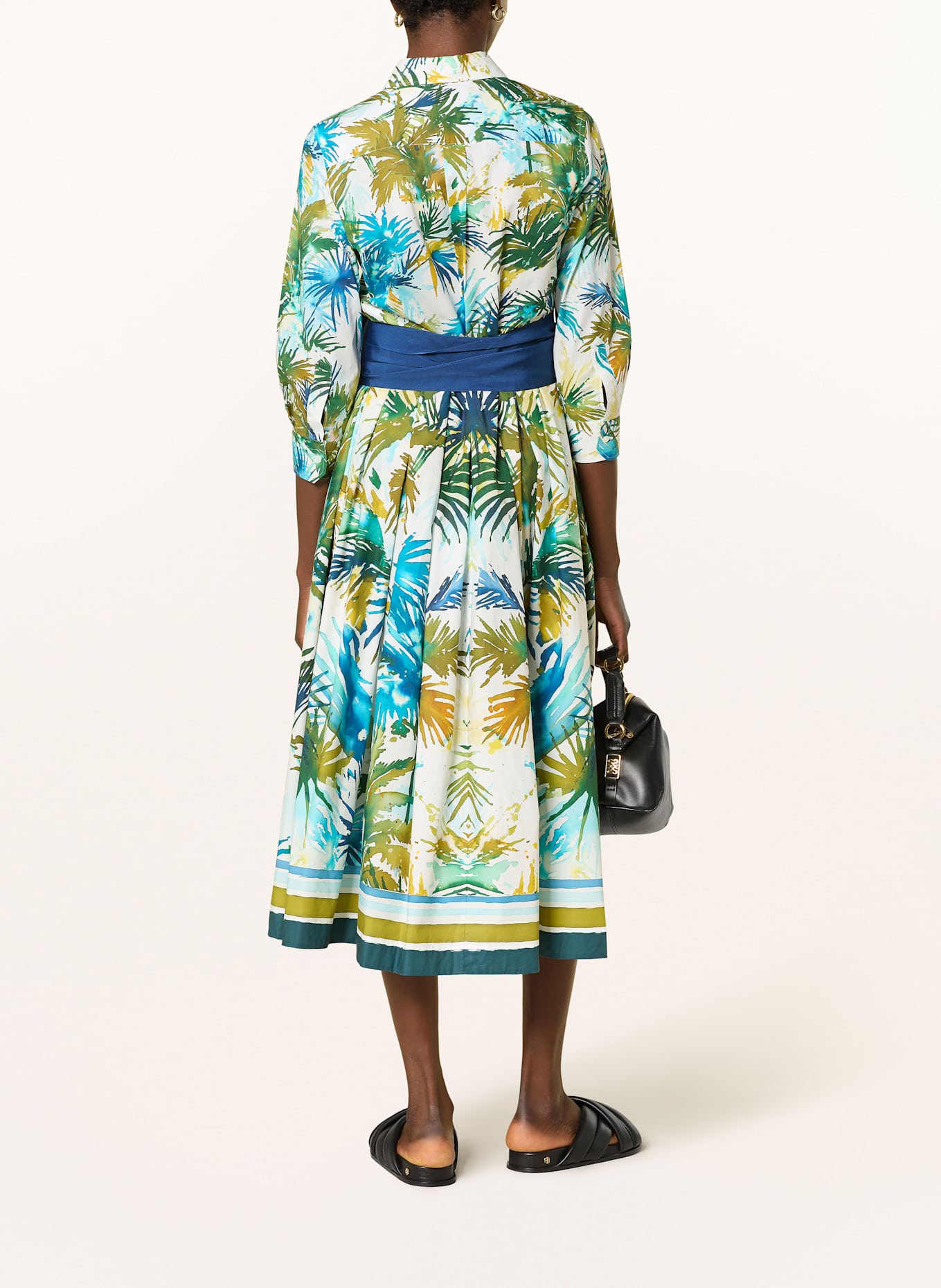 sara roka Hemdblusenkleid mit 3/4-Arm: TÜRKIS / GRÜN / BLAU