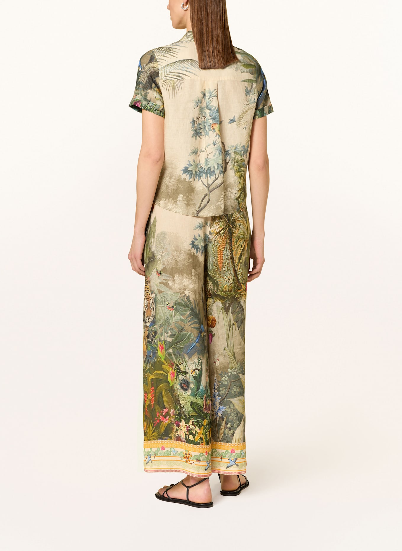 ANGOOR Linen trousers DANELA: CREAM / BLUE / GREEN