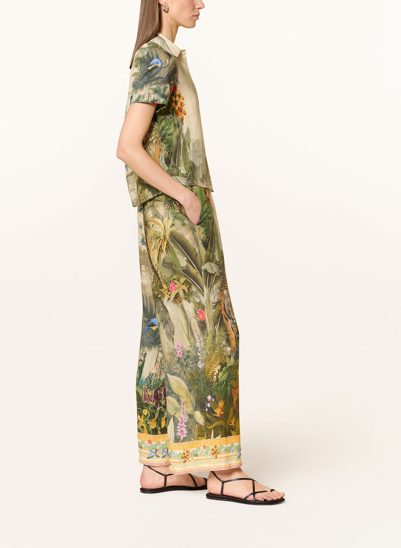 ANGOOR Linen trousers DANELA: CREAM / BLUE / GREEN